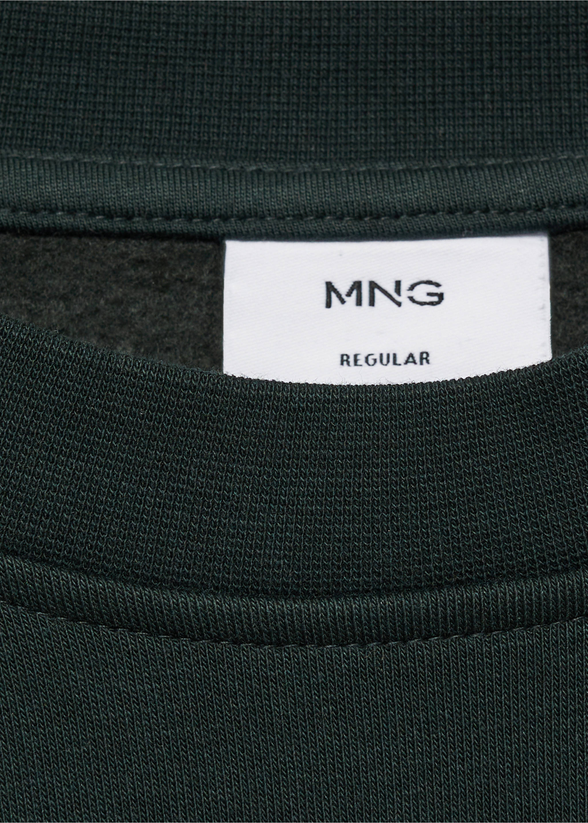 Cotton sweatshirt with embroidered message - Details of the article 0, Green. Ref: 87032893-00.