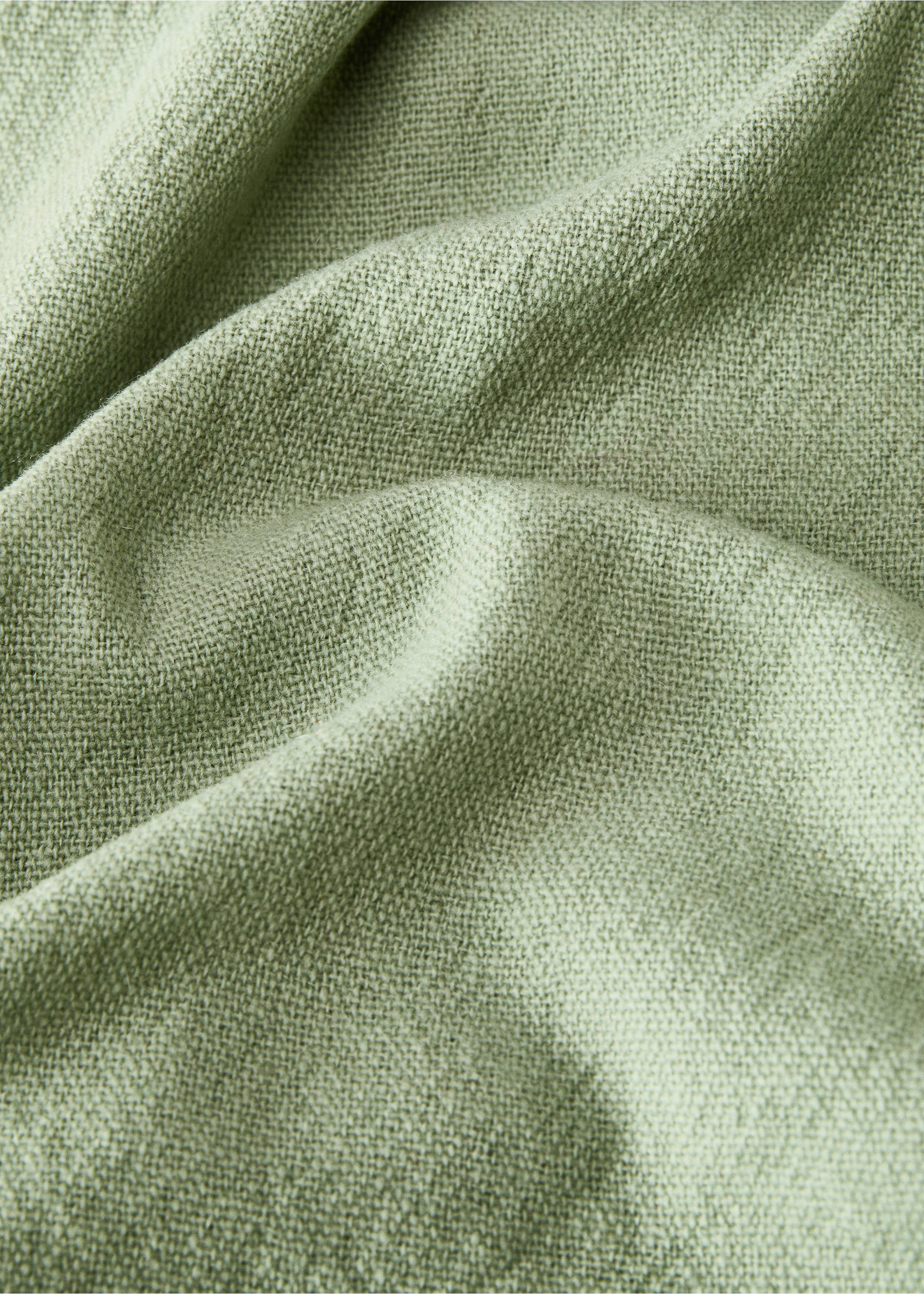100% wool blanket with contrasting stripes - Details of the article 2, Lime. Ref: 87032895-00.