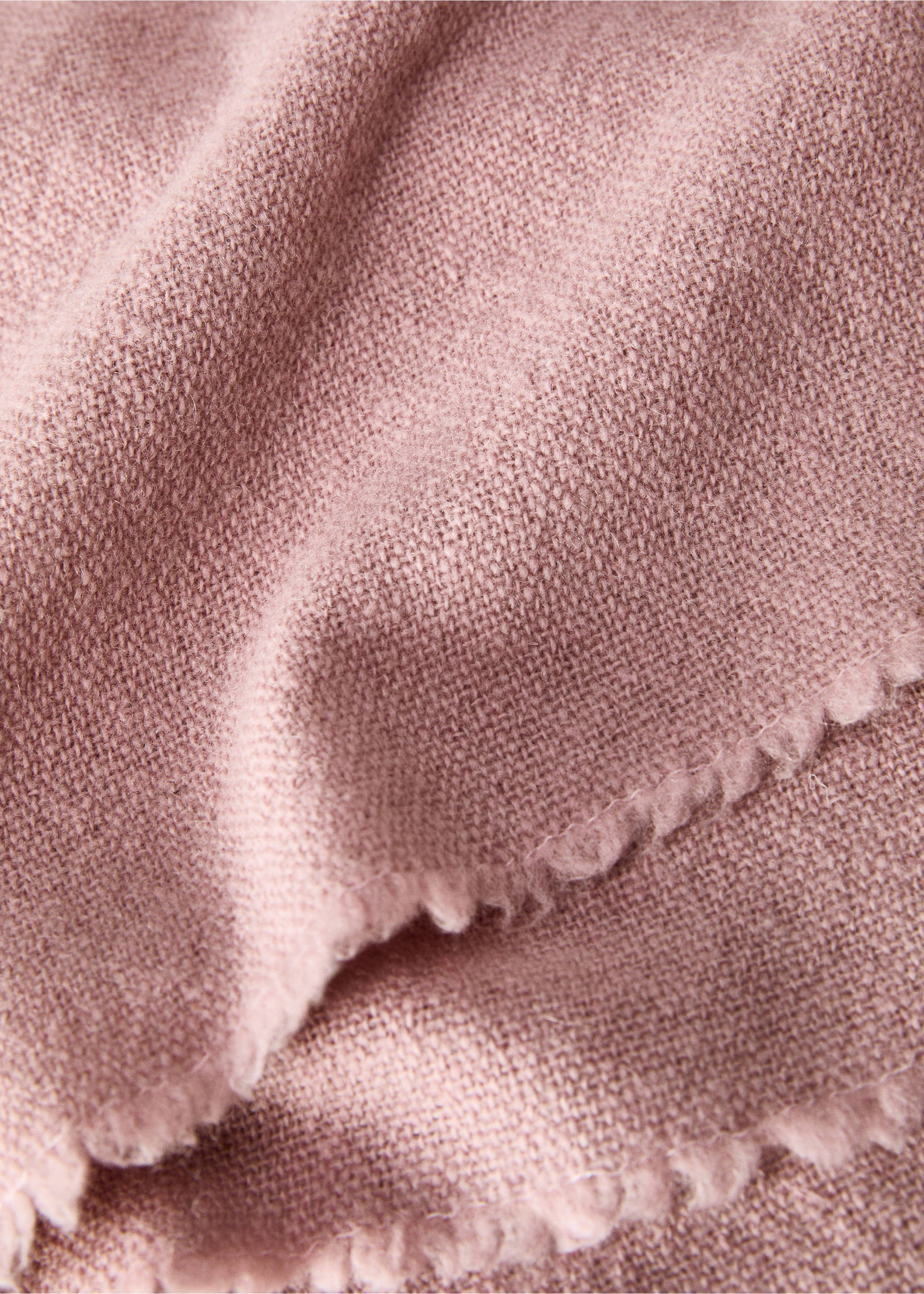 Manta 100% lana raya contraste - Detalle del artículo 2, Rosa. Ref: 87032895-00.