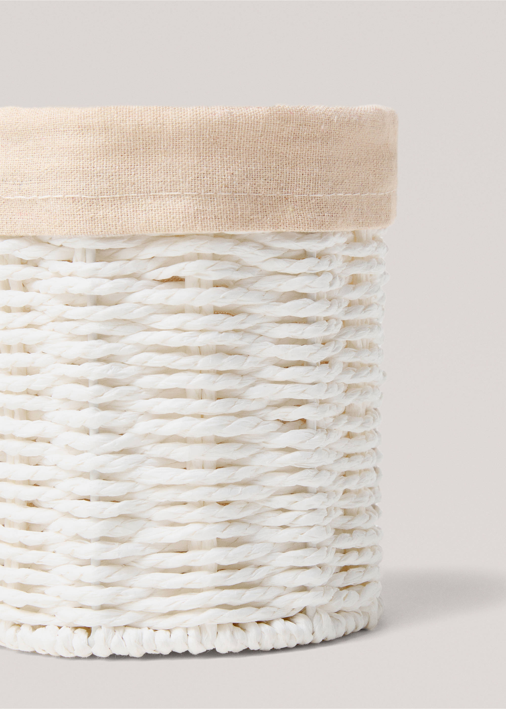 Medium round paper basket - Details of the article 1, White. Ref: 87032898-00.