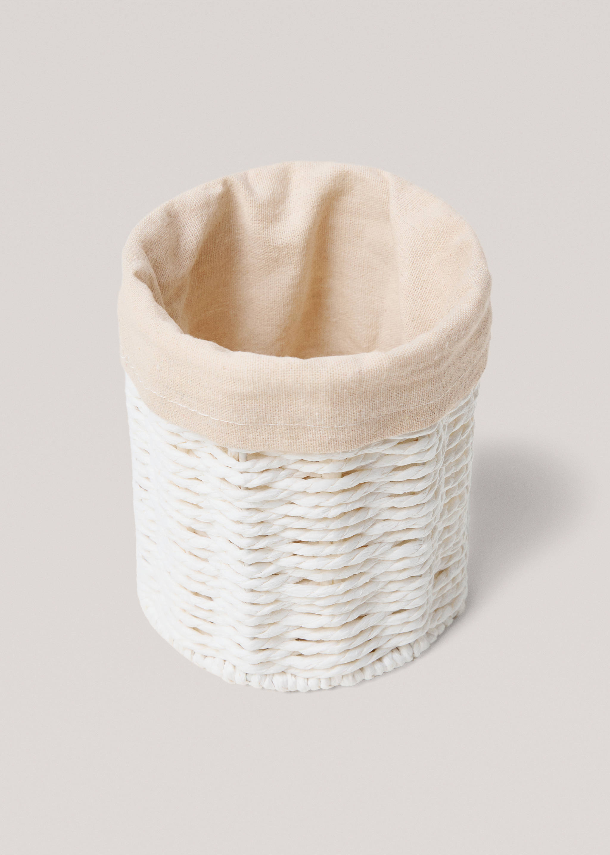 Medium round paper basket - Details of the article 2, White. Ref: 87032898-00.