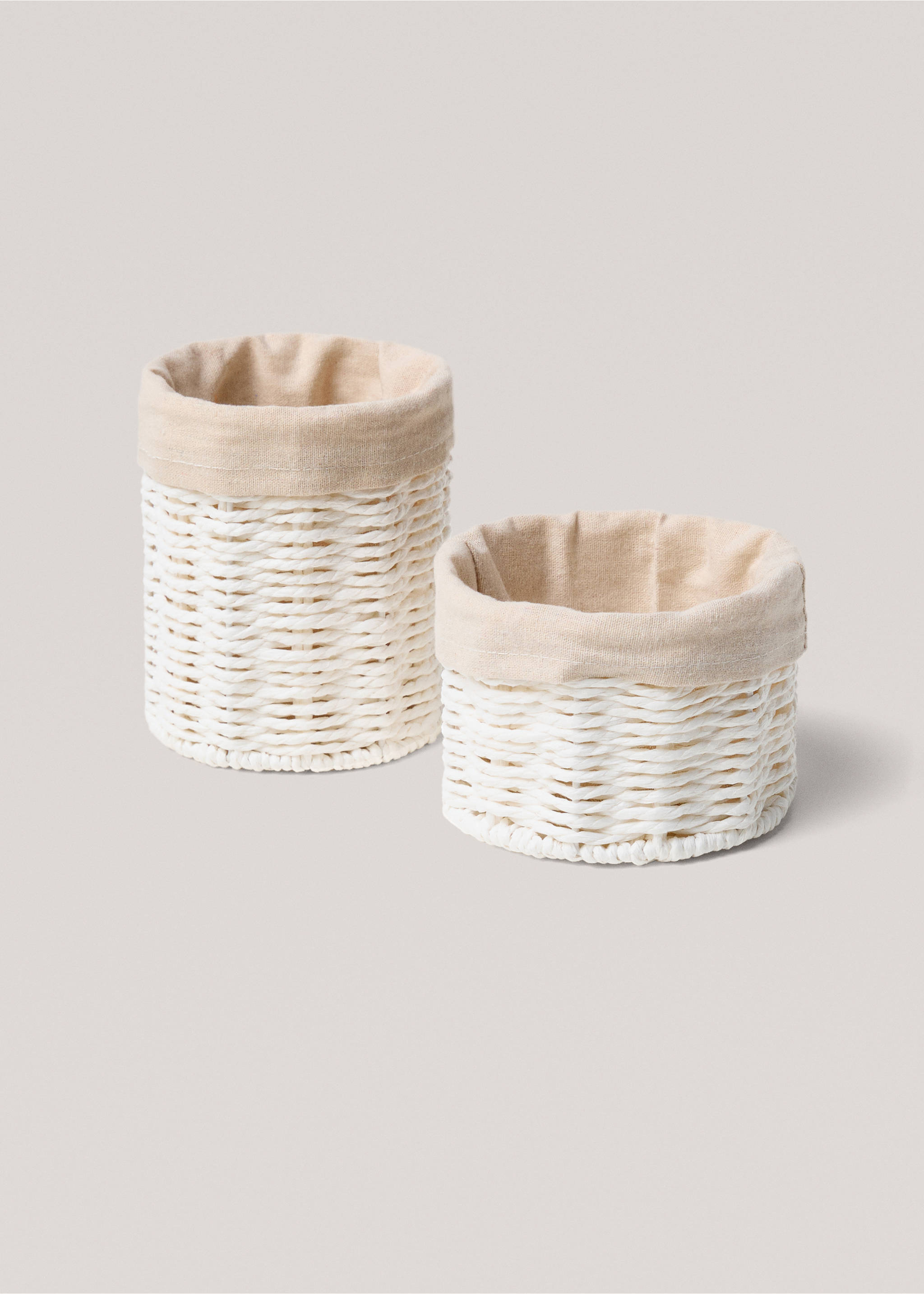 Medium round paper basket - Details of the article 3, White. Ref: 87032898-00.