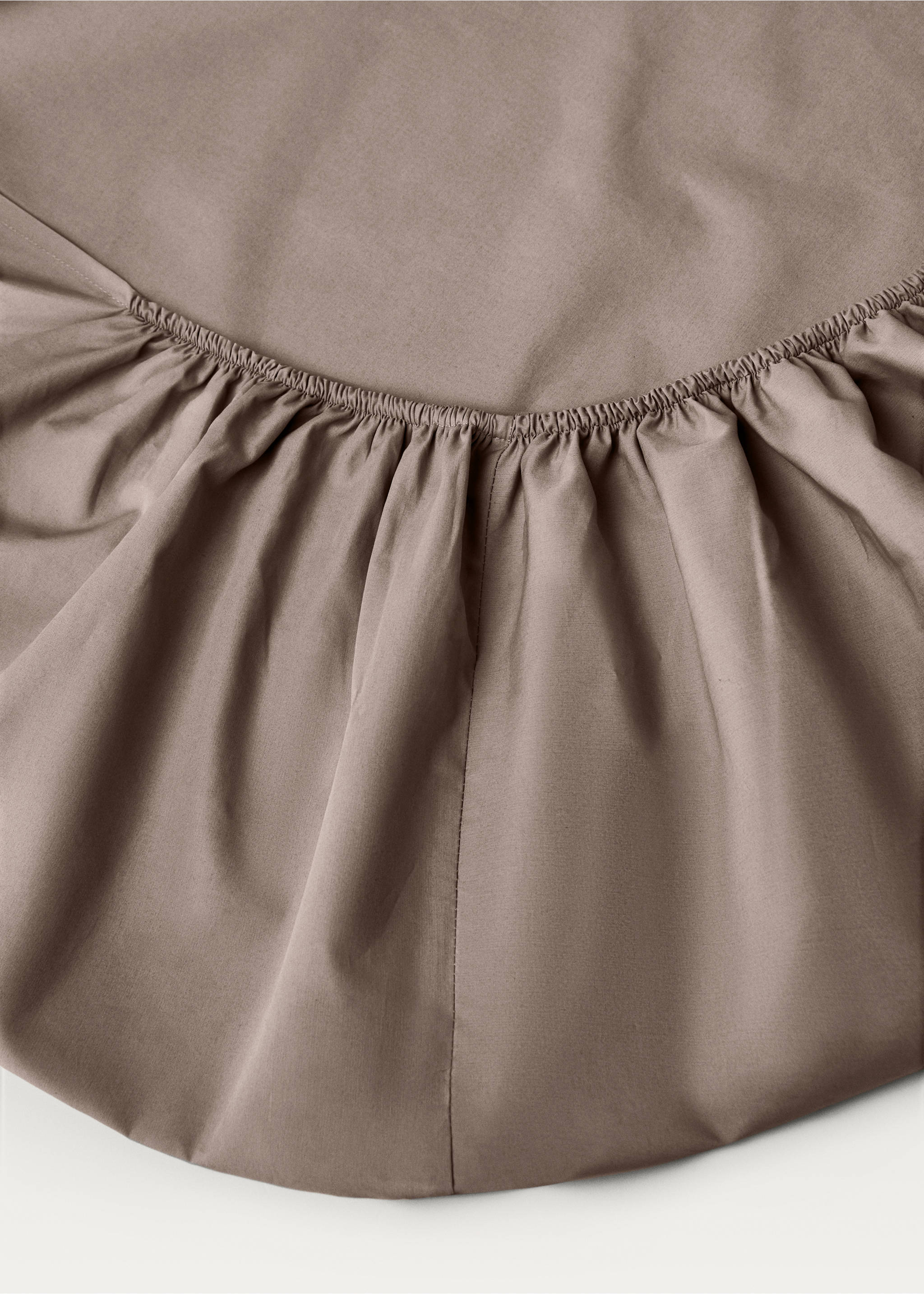 300-thread count percale cotton fitted sheet for 90 cm bed - Details of the article 1, Chocolate. Ref: 87032901-00.