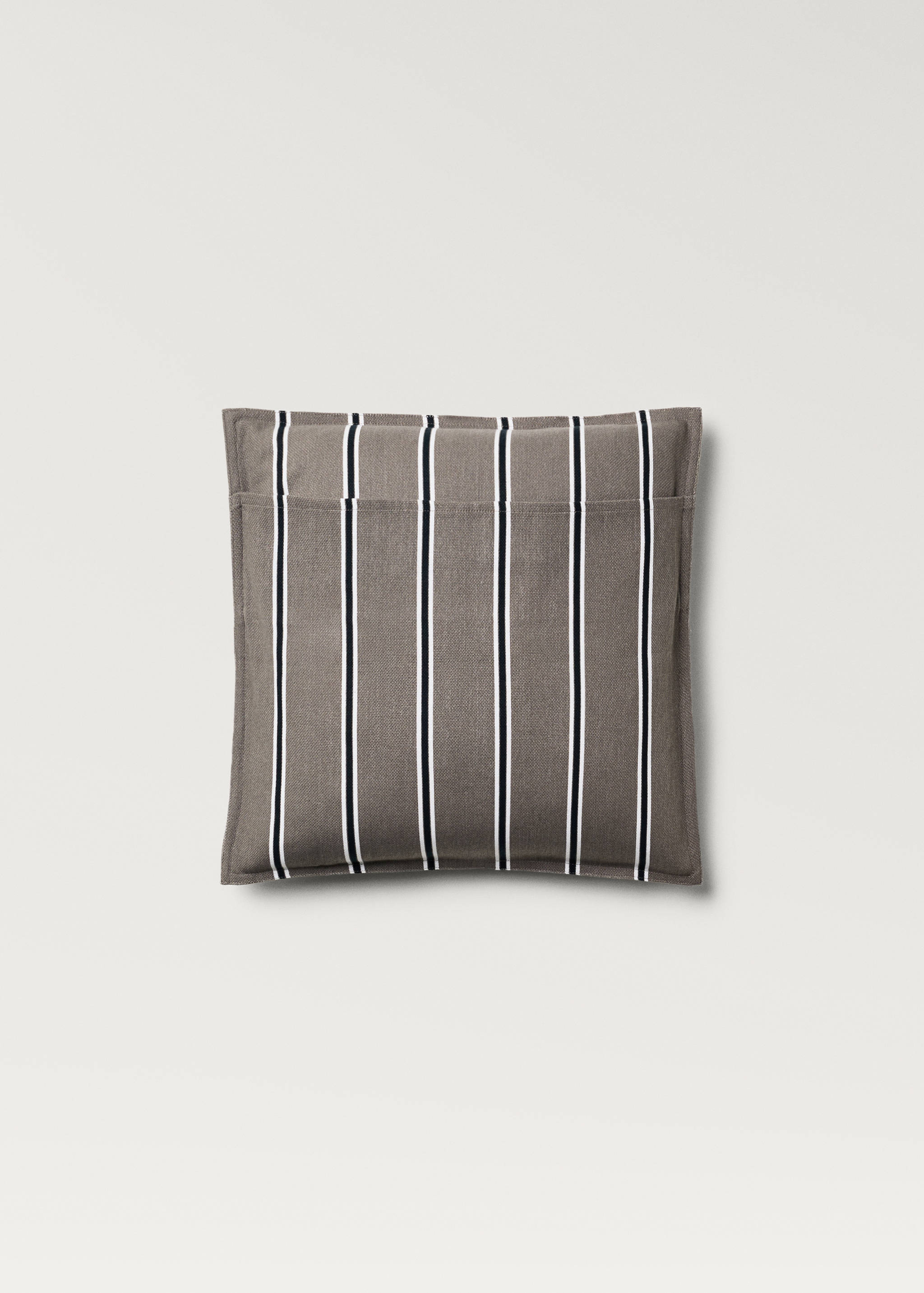 Housse de coussin surpiqûre rayures fines 45x45 cm - Détail de l'article 1