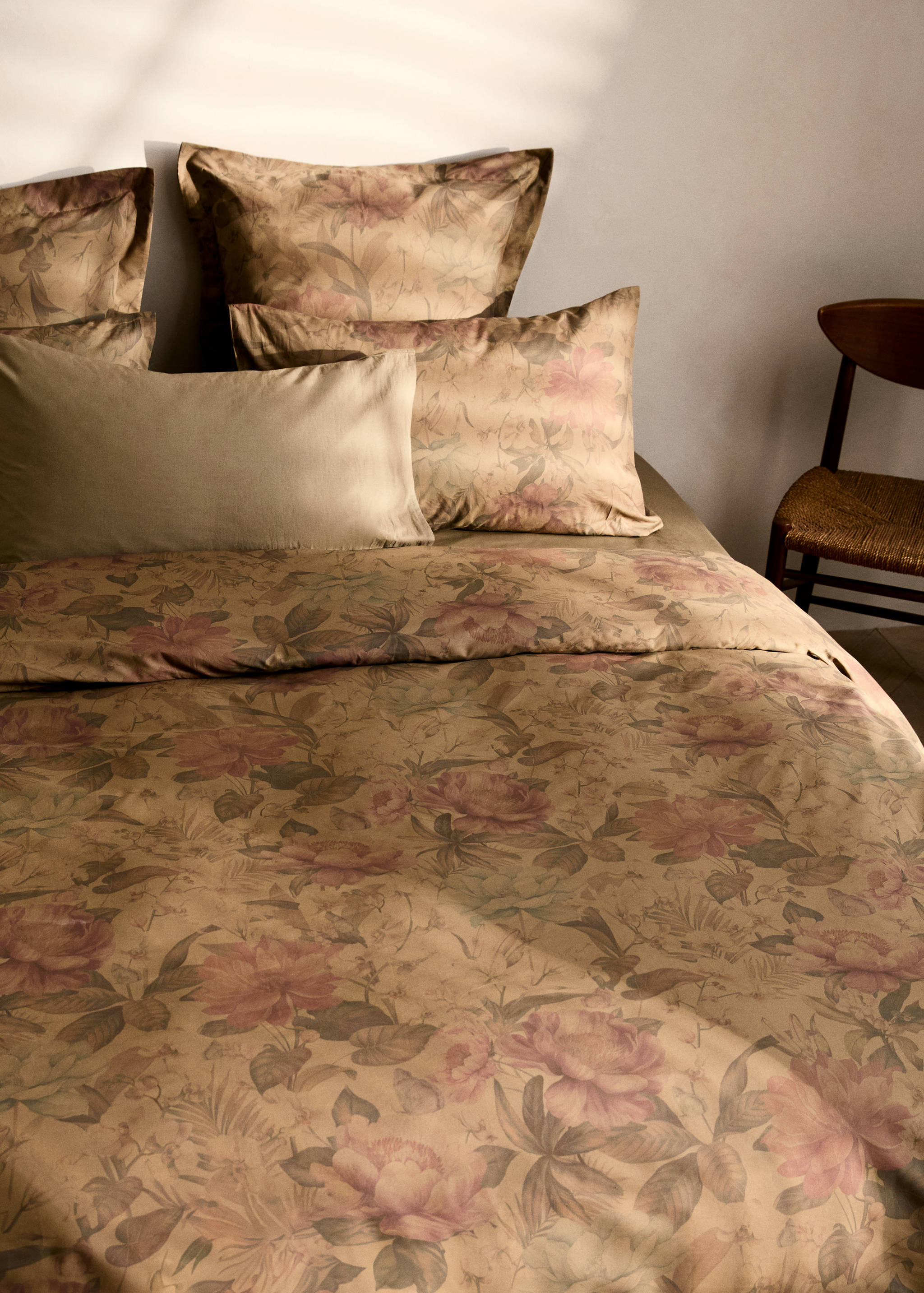 Percale cotton multi-coloured floral-print duvet cover Single bed - Details of the article 7