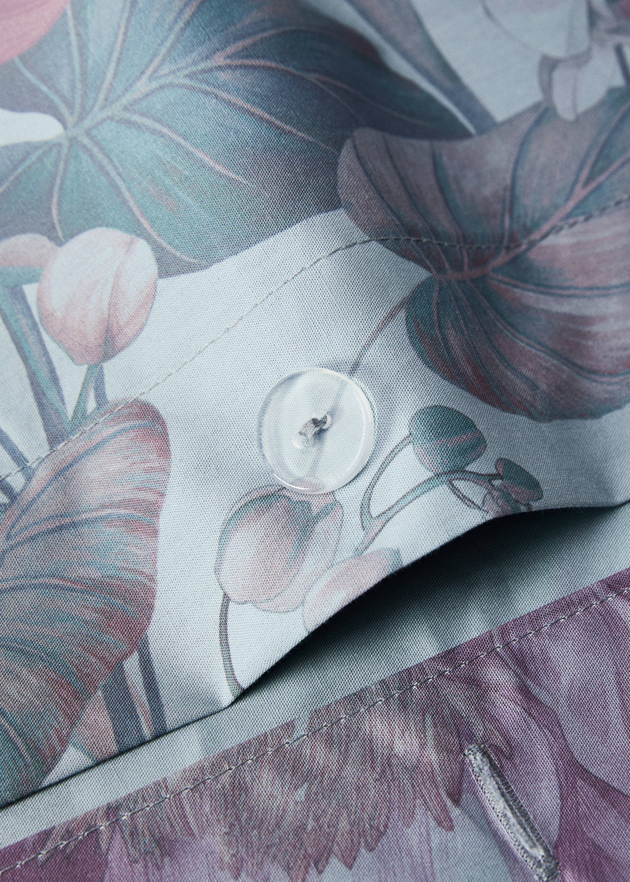 Percale cotton multi-coloured floral-print duvet cover Single bed - Details of the article 1