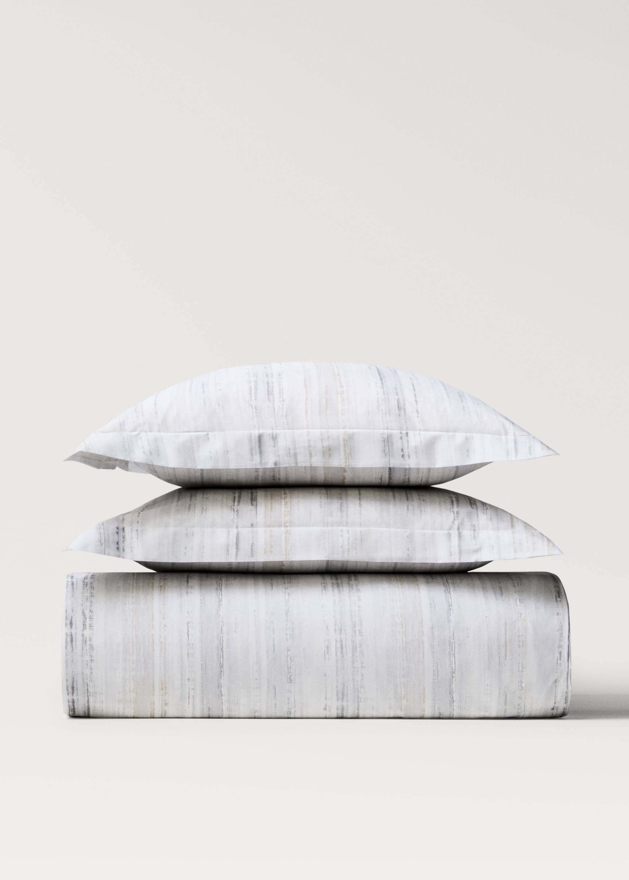 Percale cotton duvet cover with blurred print King bed - Article without model