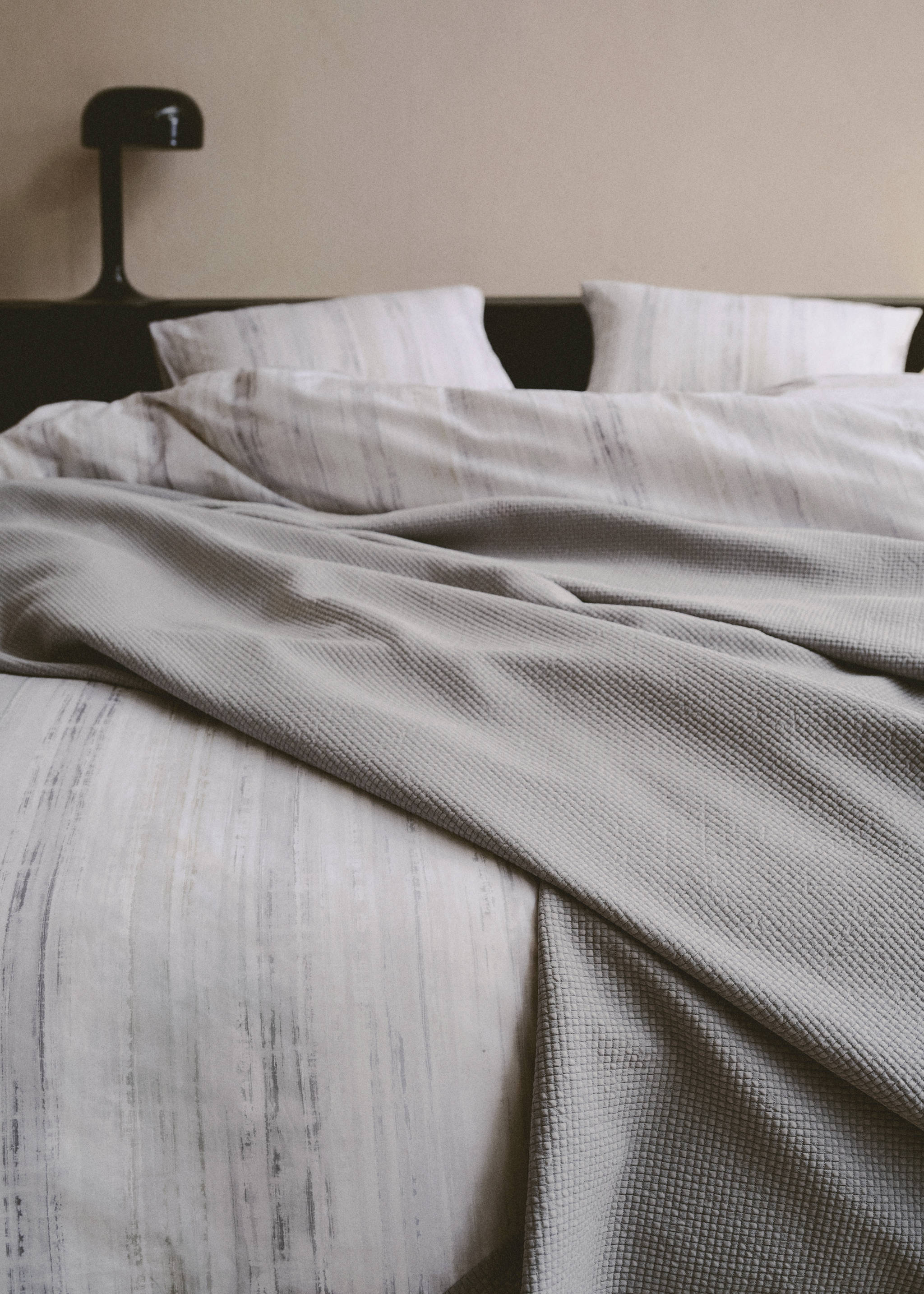 Percale cotton duvet cover with blurred print King bed - Details of the article 6