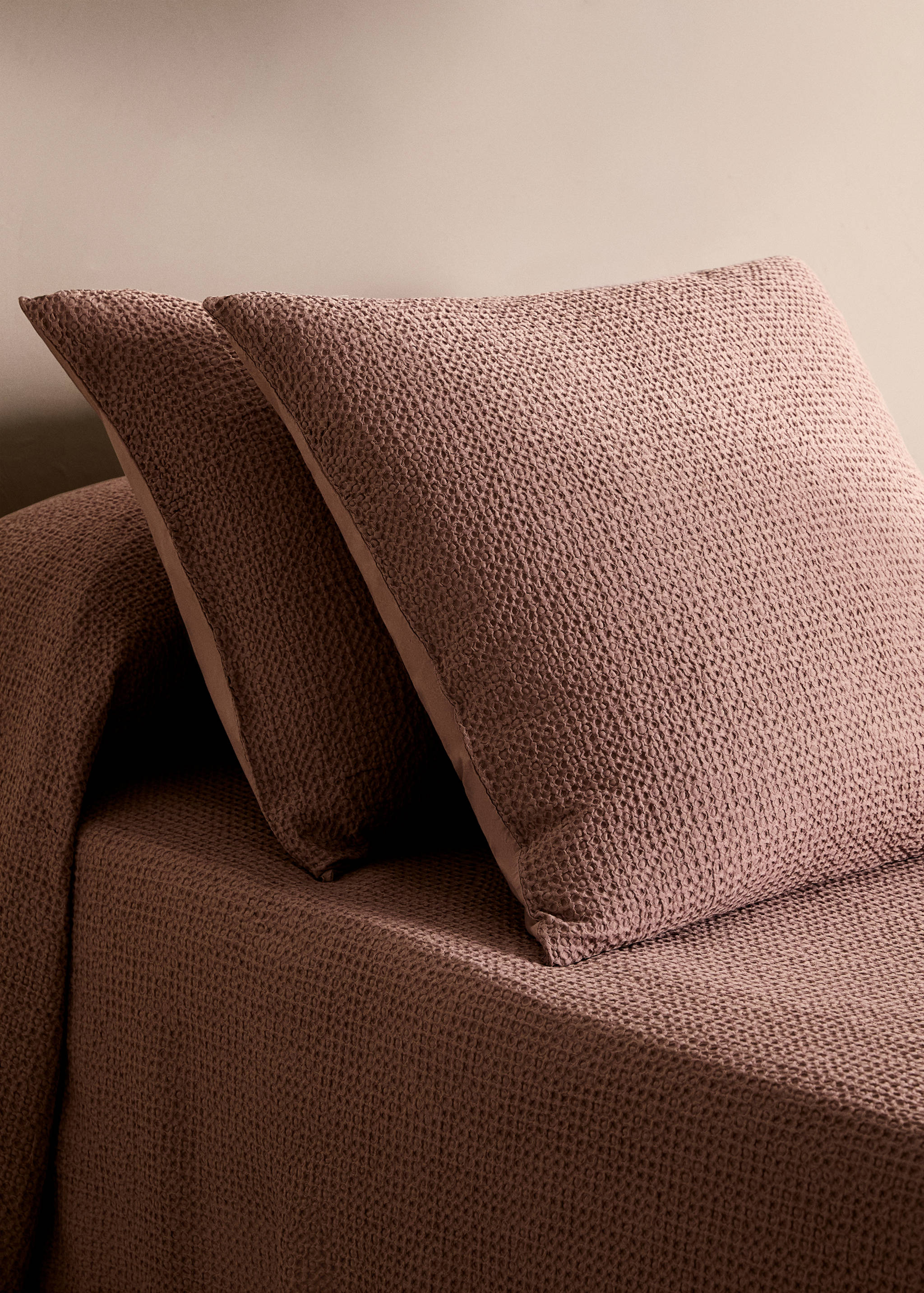 Housse de couette percale de coton rayures gaufré lit 180/200 cm - Détail de l'article 7