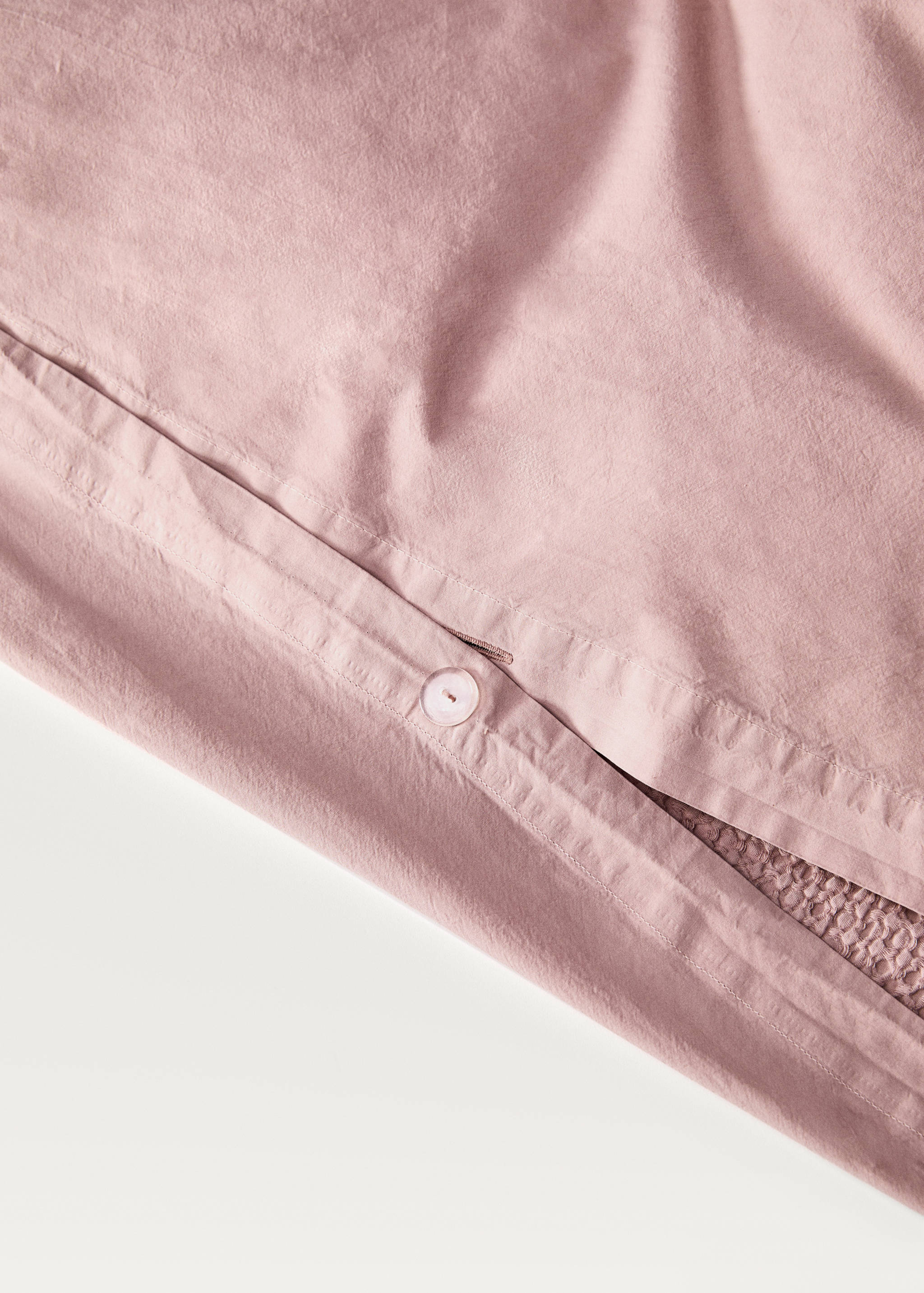Housse de couette percale de coton rayures gaufré lit 180/200 cm - Détail de l'article 1