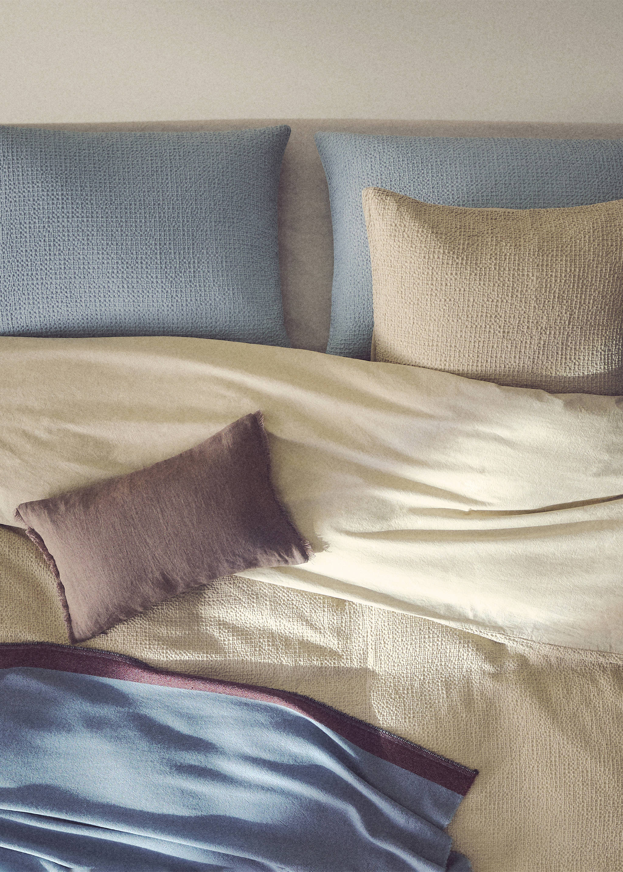 Percale cotton waffle duvet cover King bed - Details of the article 6