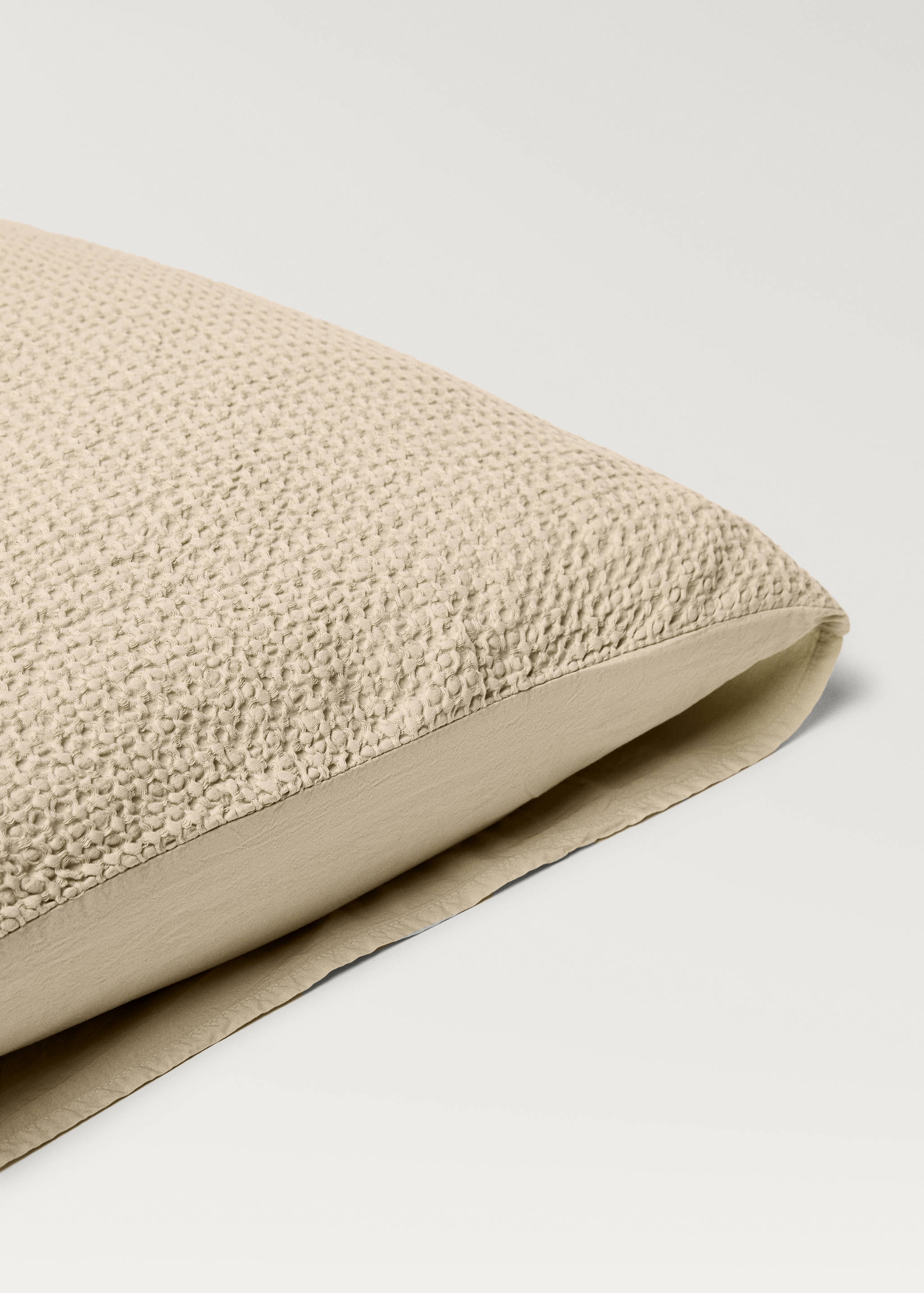 Two cotton waffle percale pillowcases 50x75 cm - Details of the article 1