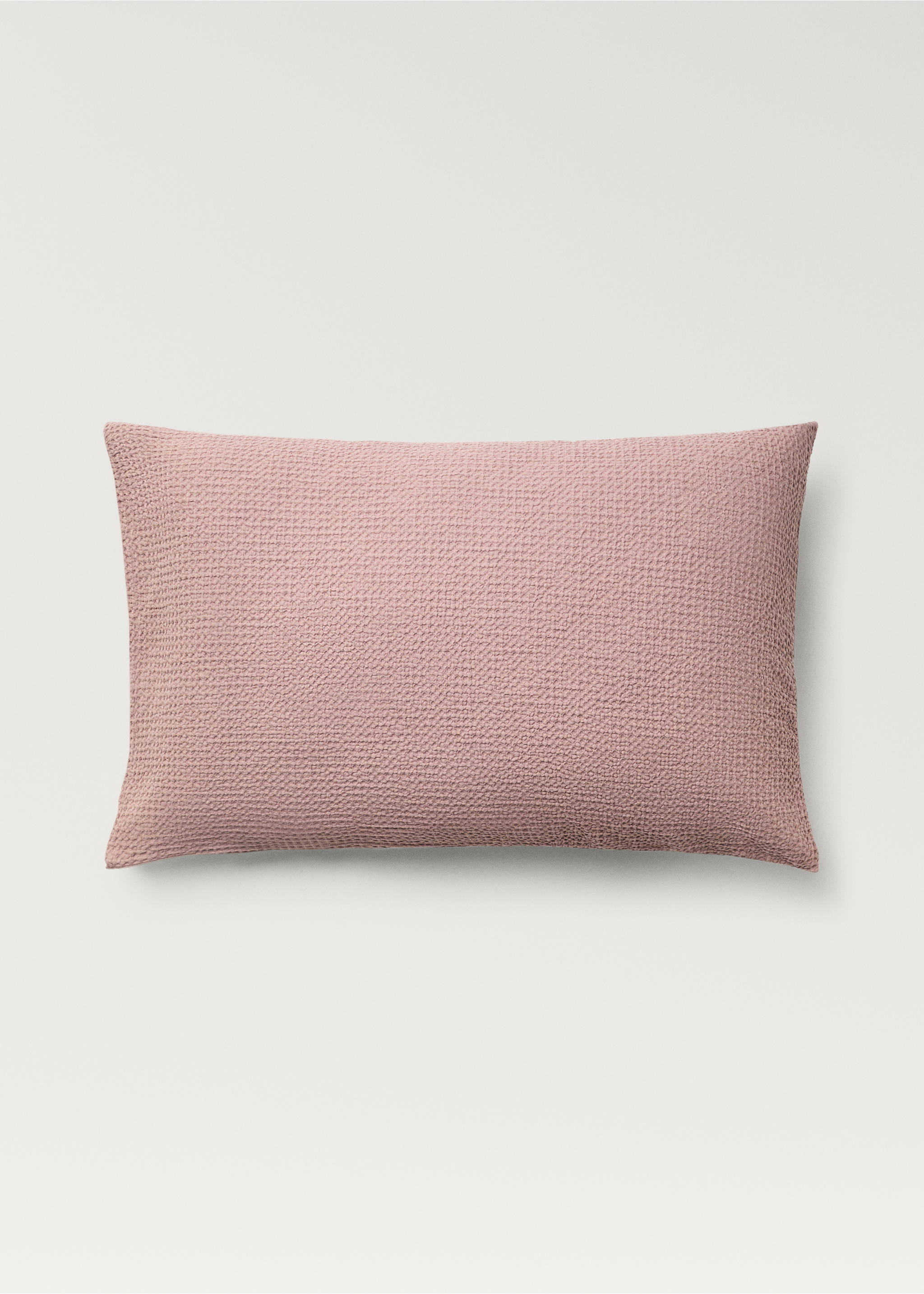 Deux taies d'oreiller en percale de coton gaufré 50x75 cm - Article sans modèle, Rose. Ref: 87032929-00.