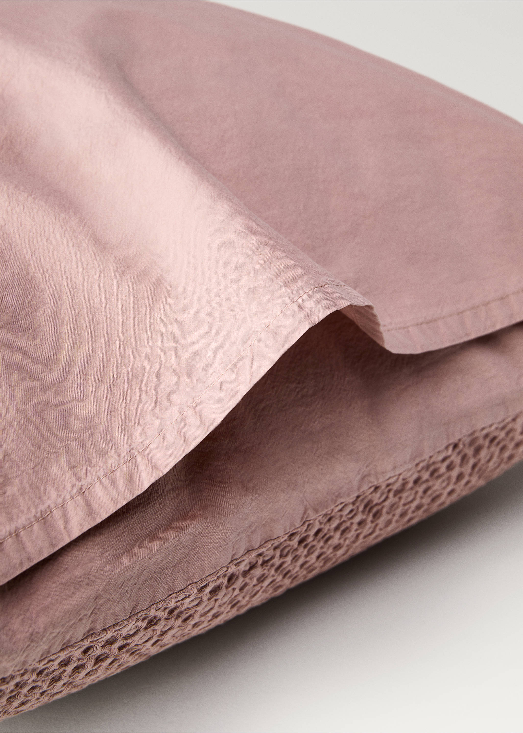 Deux taies d'oreiller en percale de coton gaufré 50x75 cm - Détail de l'article 2, Rose. Ref: 87032929-00.