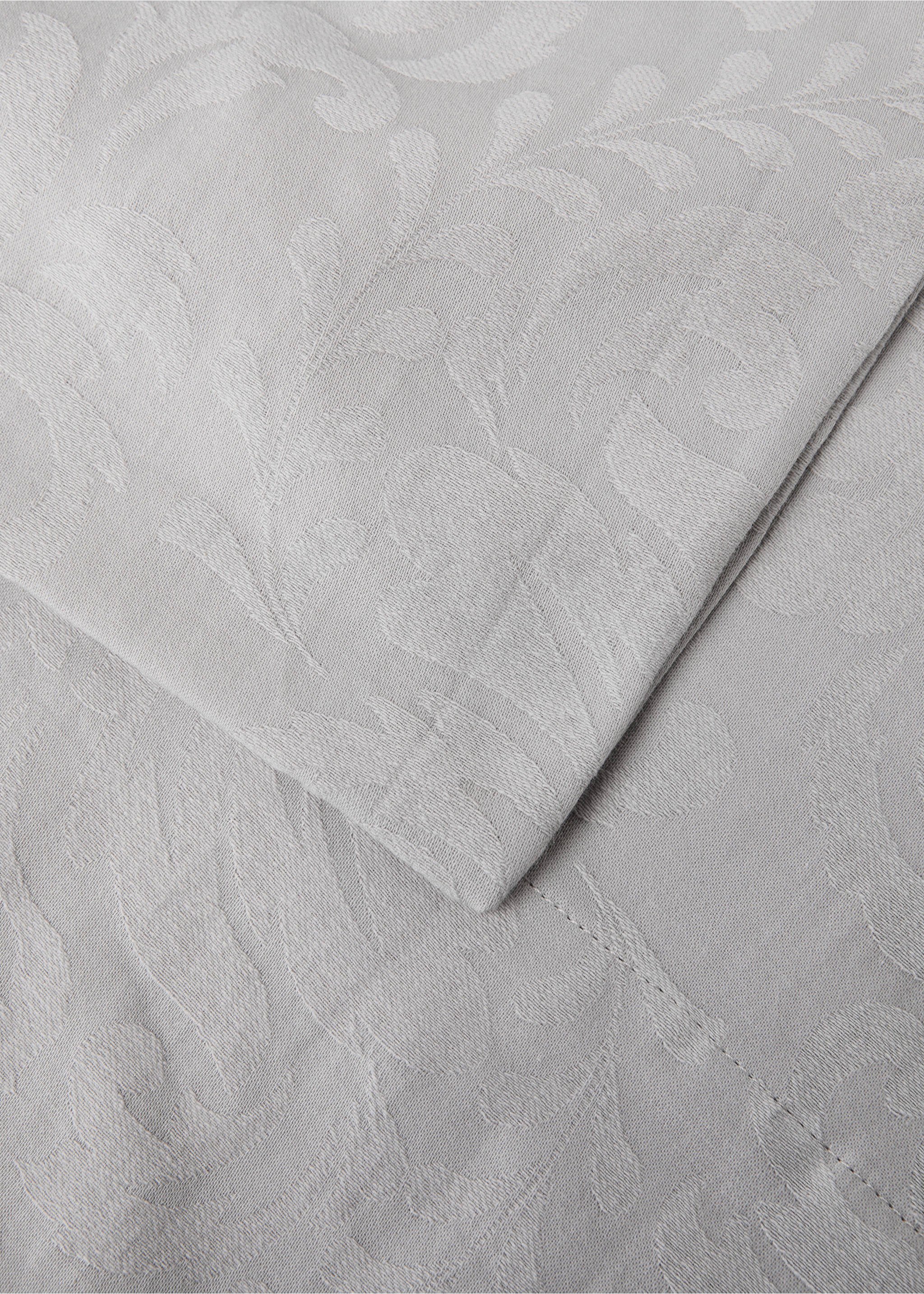 Nappe ronde en coton jacquard fleuri pour 4 à 6 convives - Détail de l'article 1, Gris. Ref: 87032959-00.