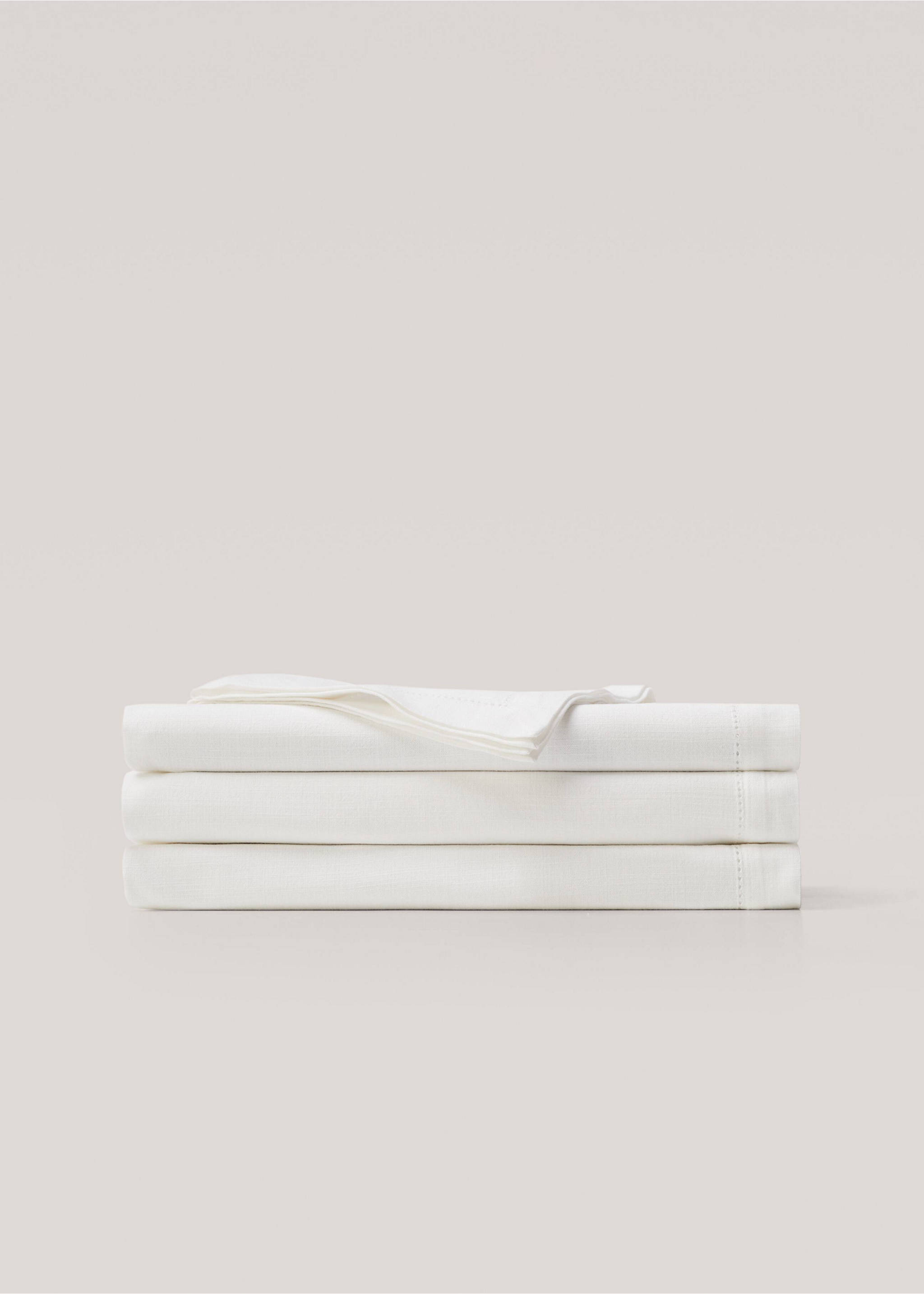 Baumwolltischdecke für 6 bis 8 Personen - Artikel ohne Model, Cremeweiß. Ref: 87032965-00.