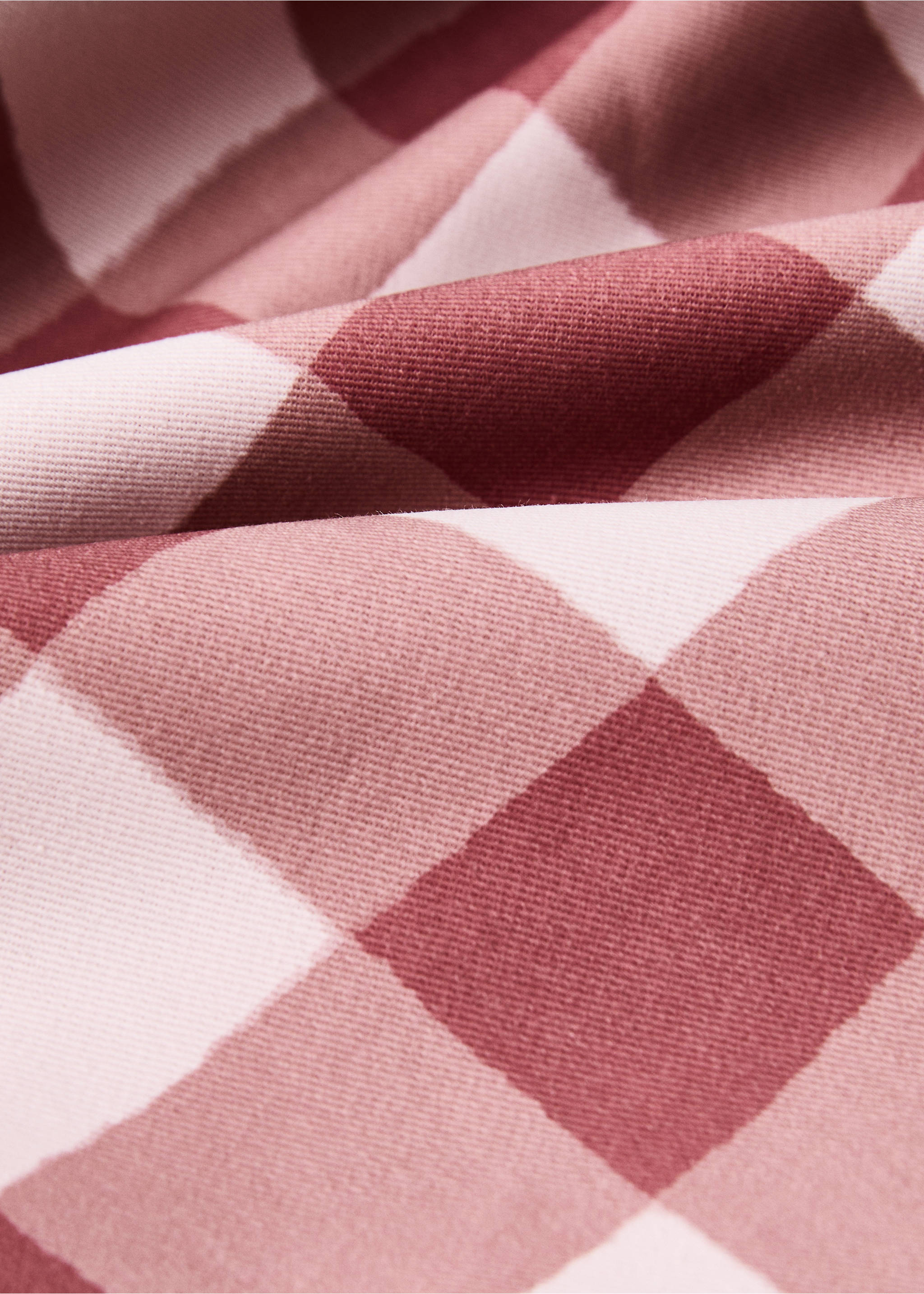 Check cotton tablecloth for 6 to 8 diners - Details of the article 1, Plum. Ref: 87032972-00.