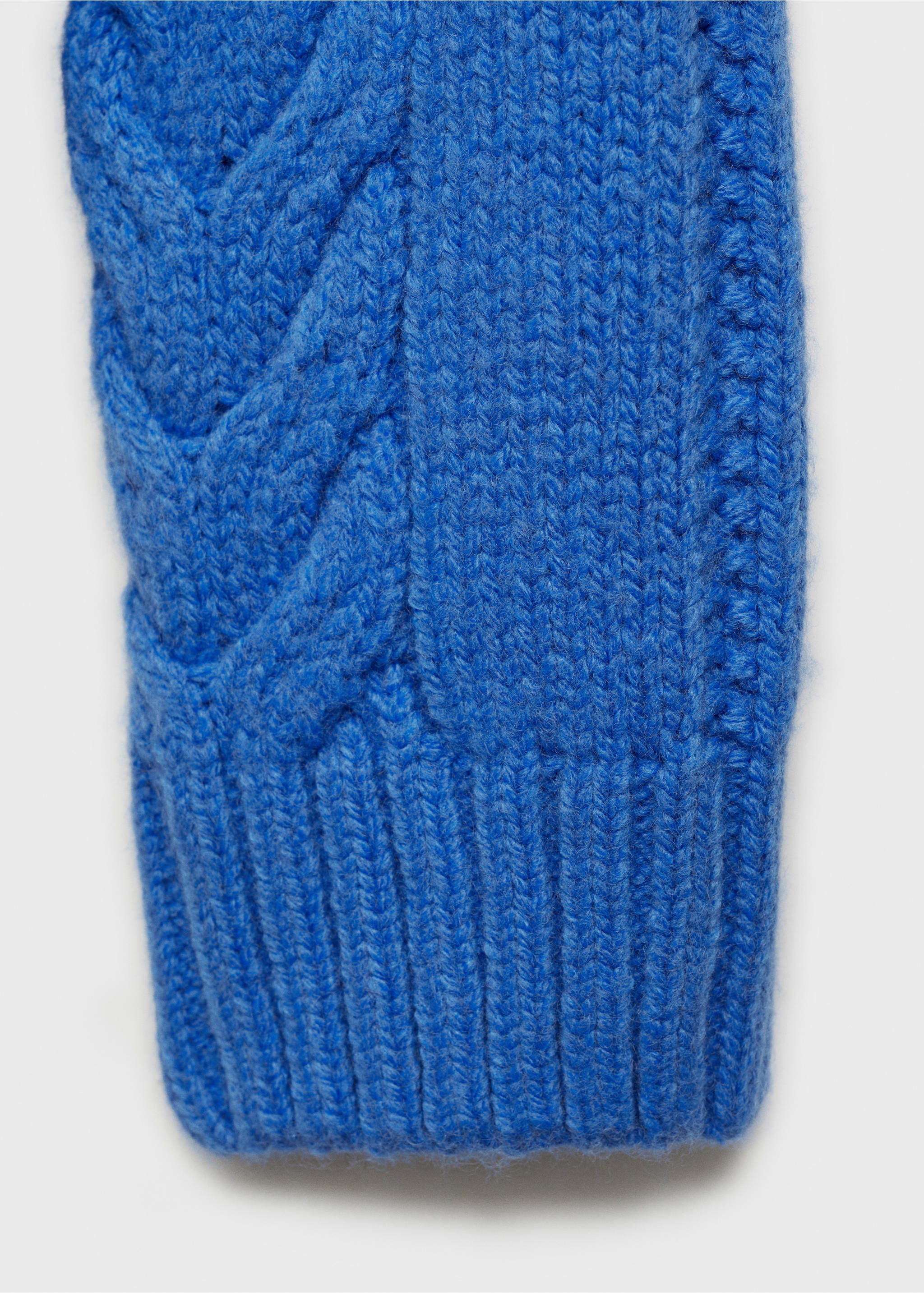 Braided sweater with perkins neck - Details of the article 0, Vibrant blue. Ref: 87033272-00.