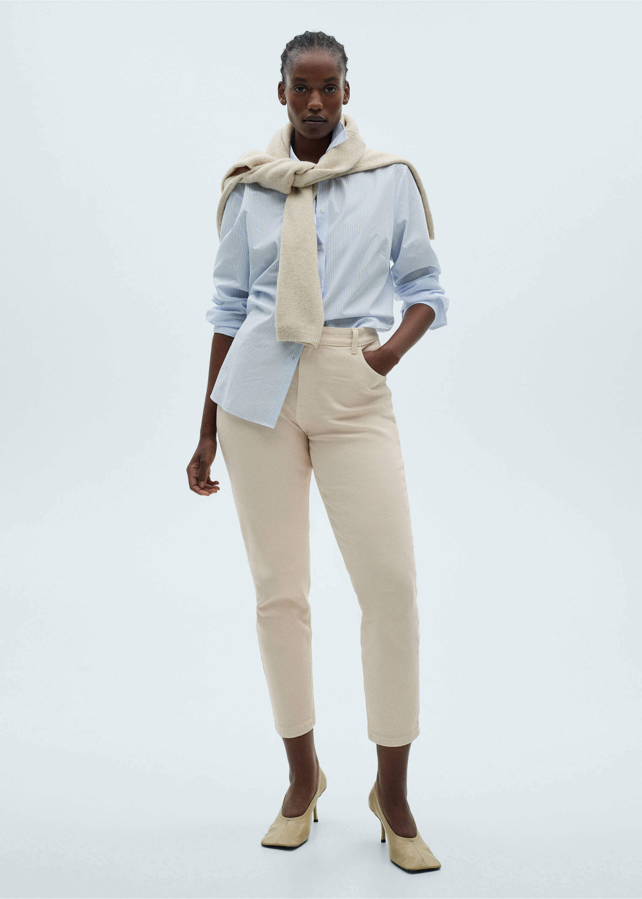 Jean Newmom confort taille haute - Détail de l'article 3, Écru. Ref: 87033274-00.