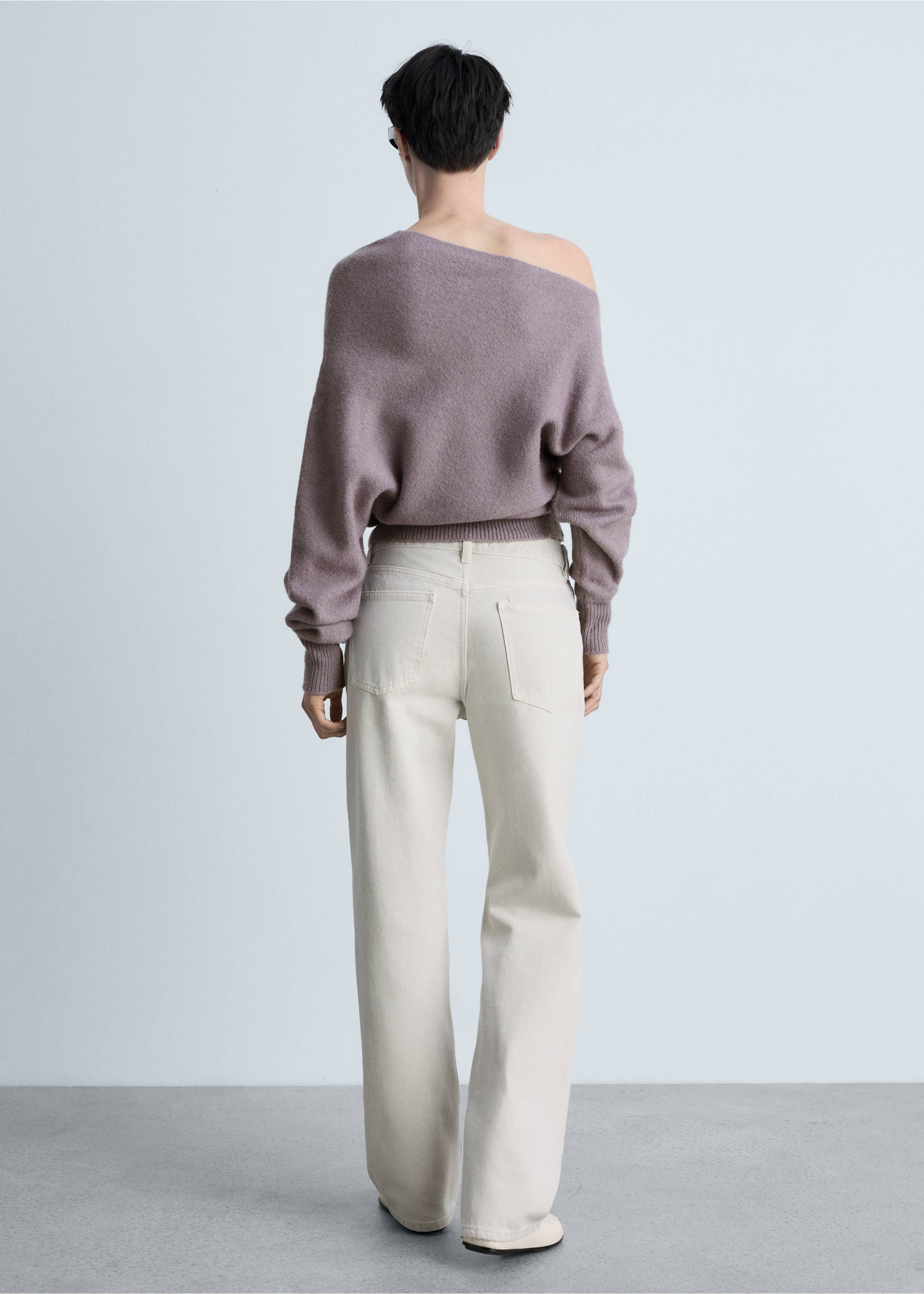 Raka jeans Miami medelhög midja - Artikelns baksida, Ljus/Pastellgrå. Ref: 87033275-00.