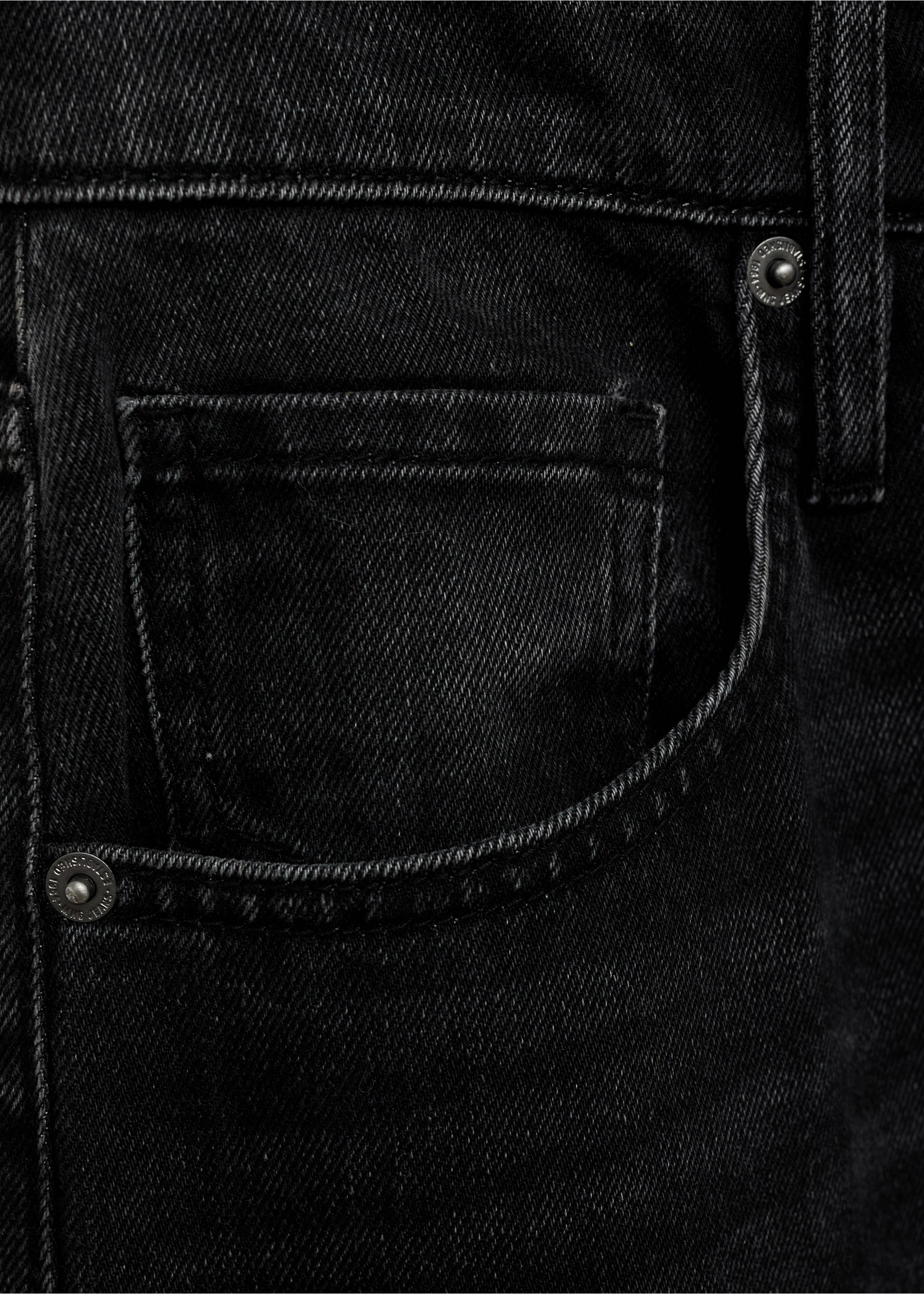 Džíny wide leg s nízkým pasem - Detail zboží 0, Black denim. Ref: 87033277-00.