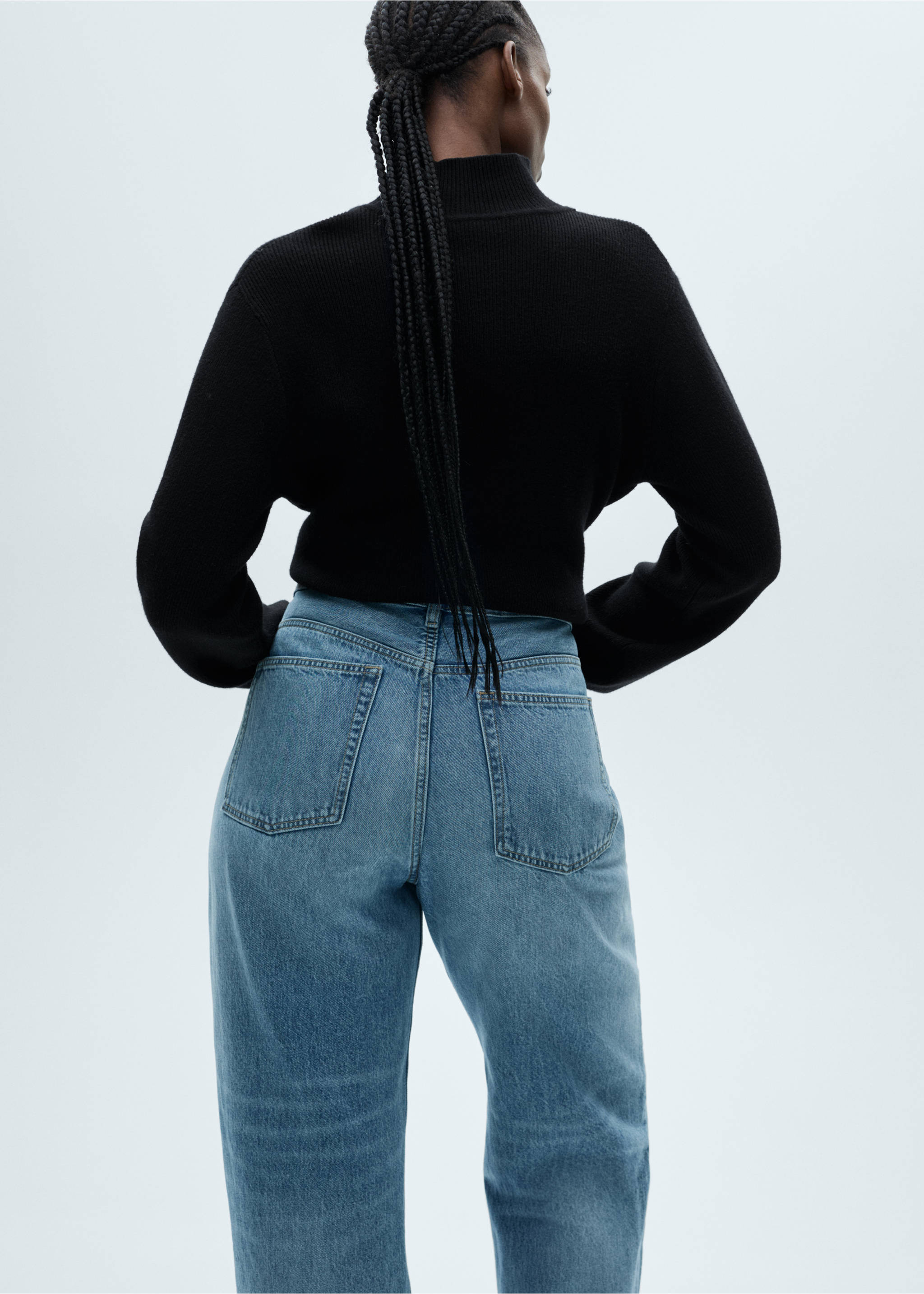 Miami medium-rise straight-fit jeans - Details of the article 4, Medium Blue. Ref: 87033280-00.