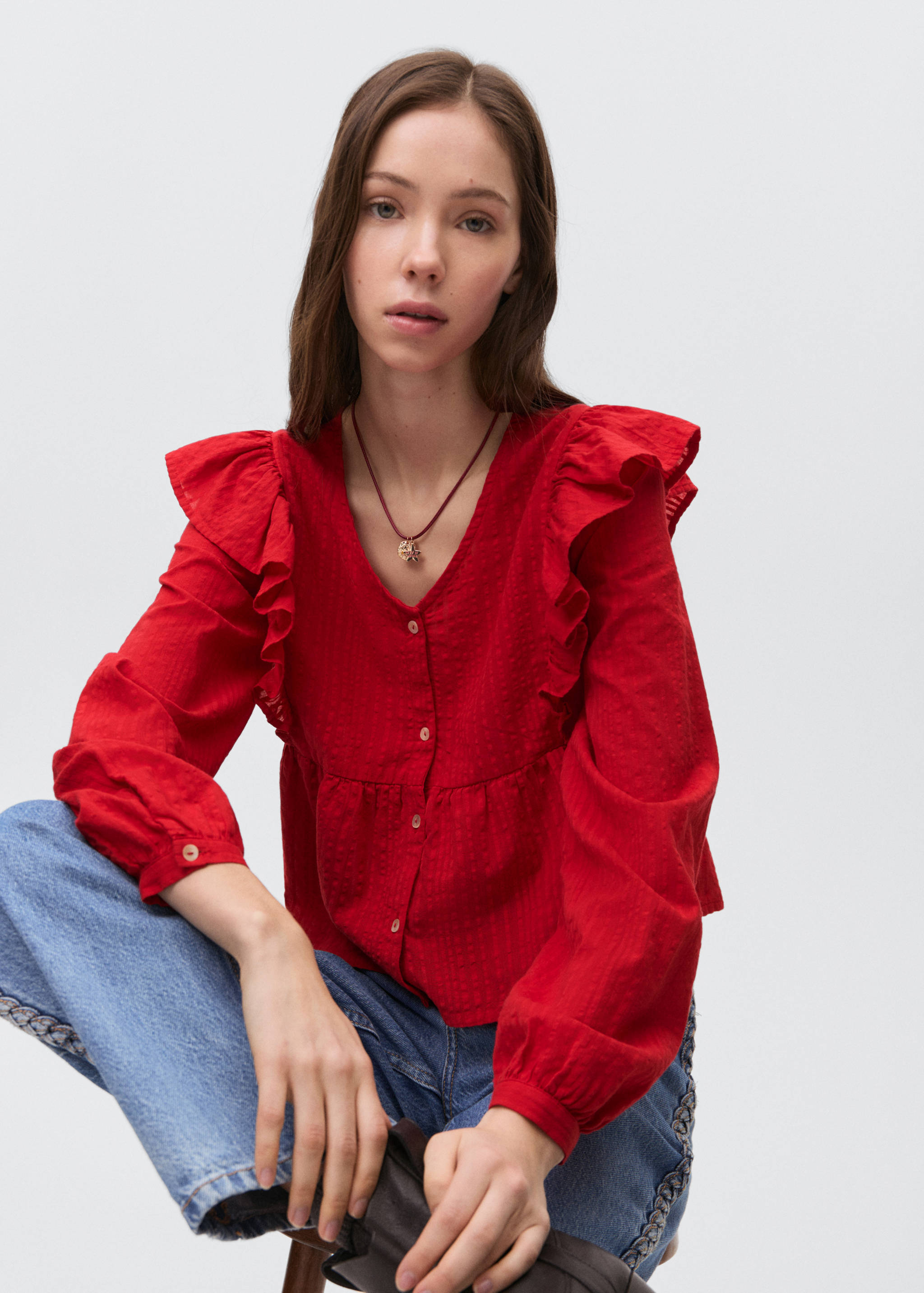 Blusa folho ombro - Pormenor do artigo 1