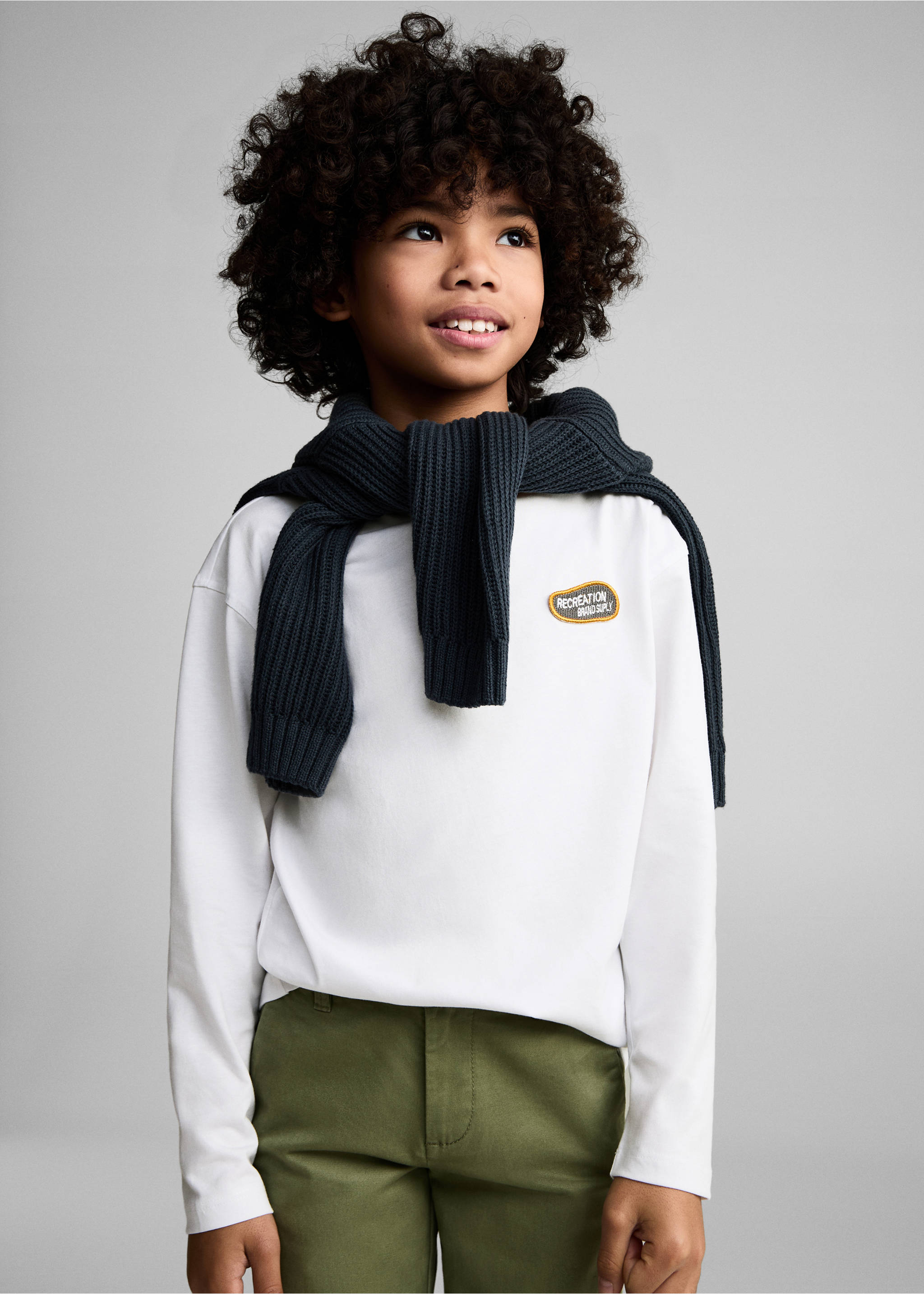 Samarreta barreja cotó estampada - Pla mig, Blanc trencat. Ref: 87033286-00.