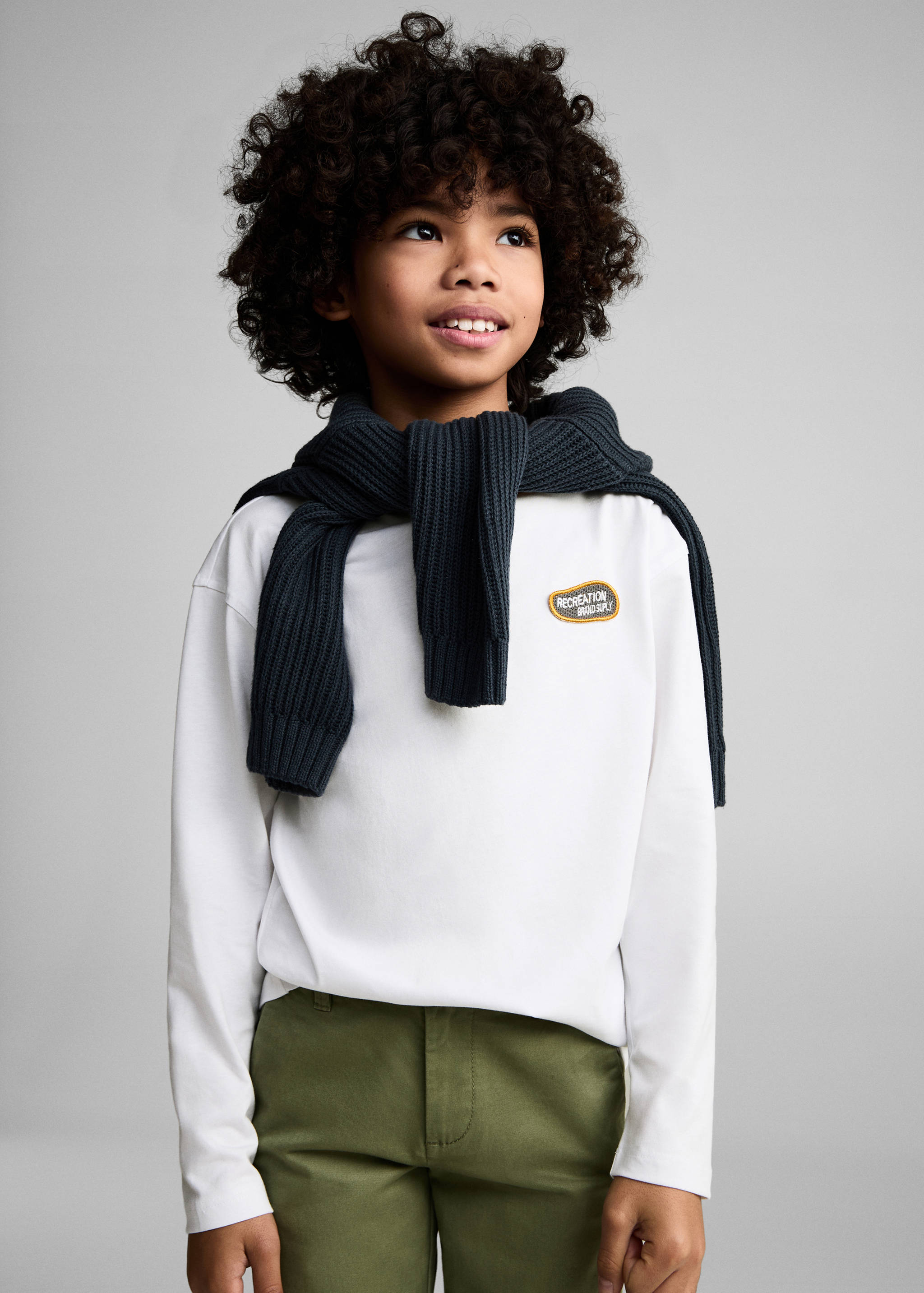 Bedrucktes Baumwoll-T-Shirt - Mittlere Ansicht