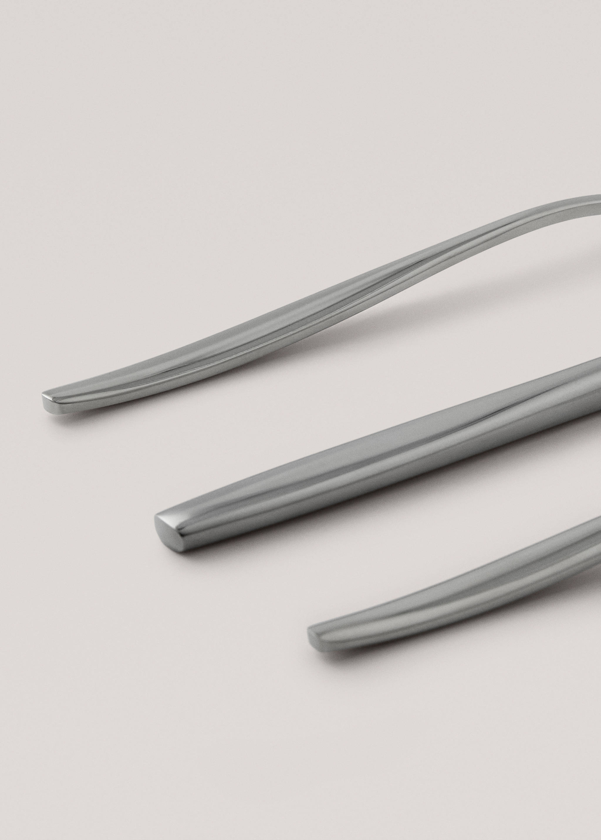 3-piece cutlery set in stainless steel with slim handles - Details of the article 2