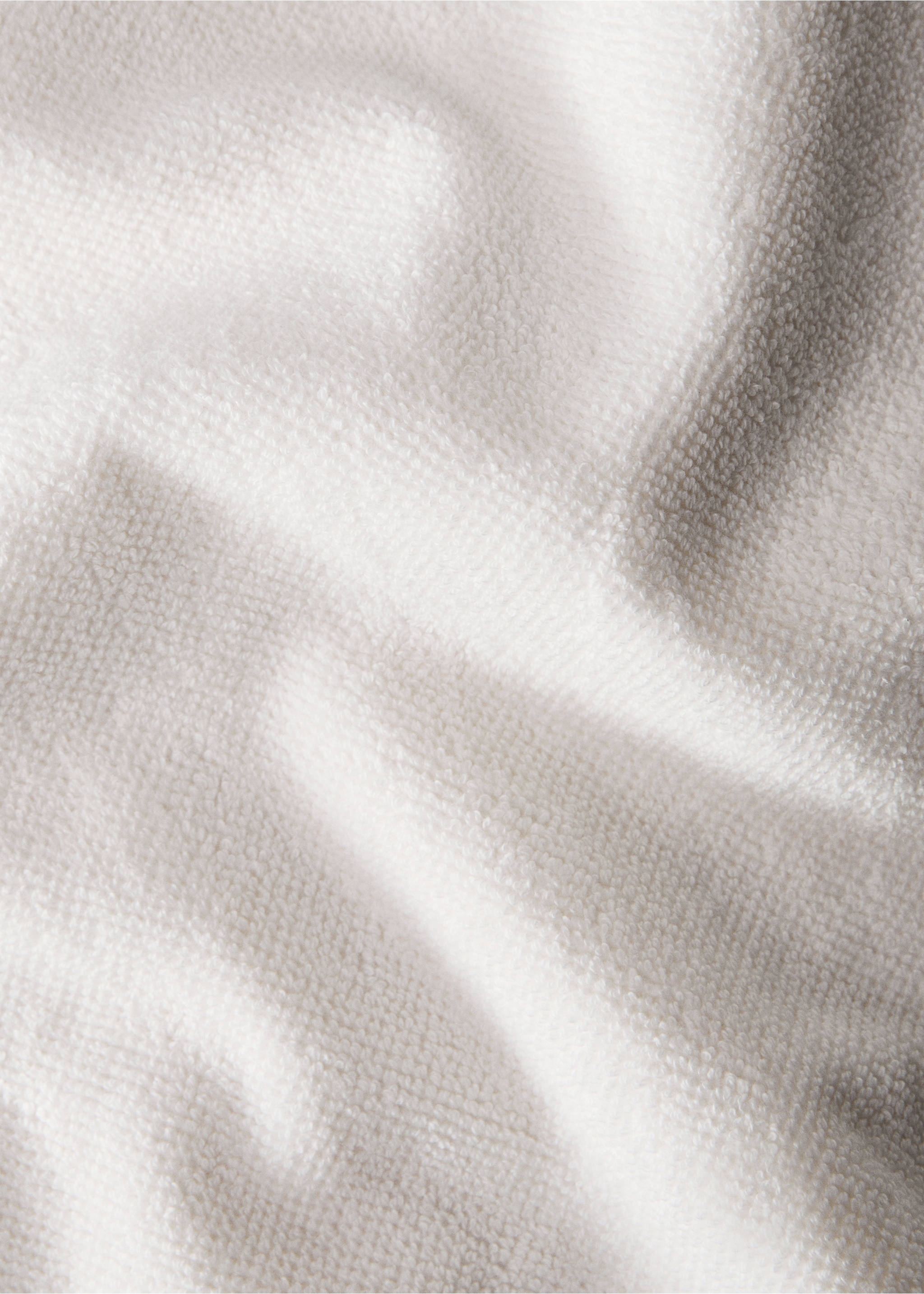 Serviette invité bordure gaufrée à franges - Détail de l'article 3, Blanc cassé. Ref: 87033302-00.