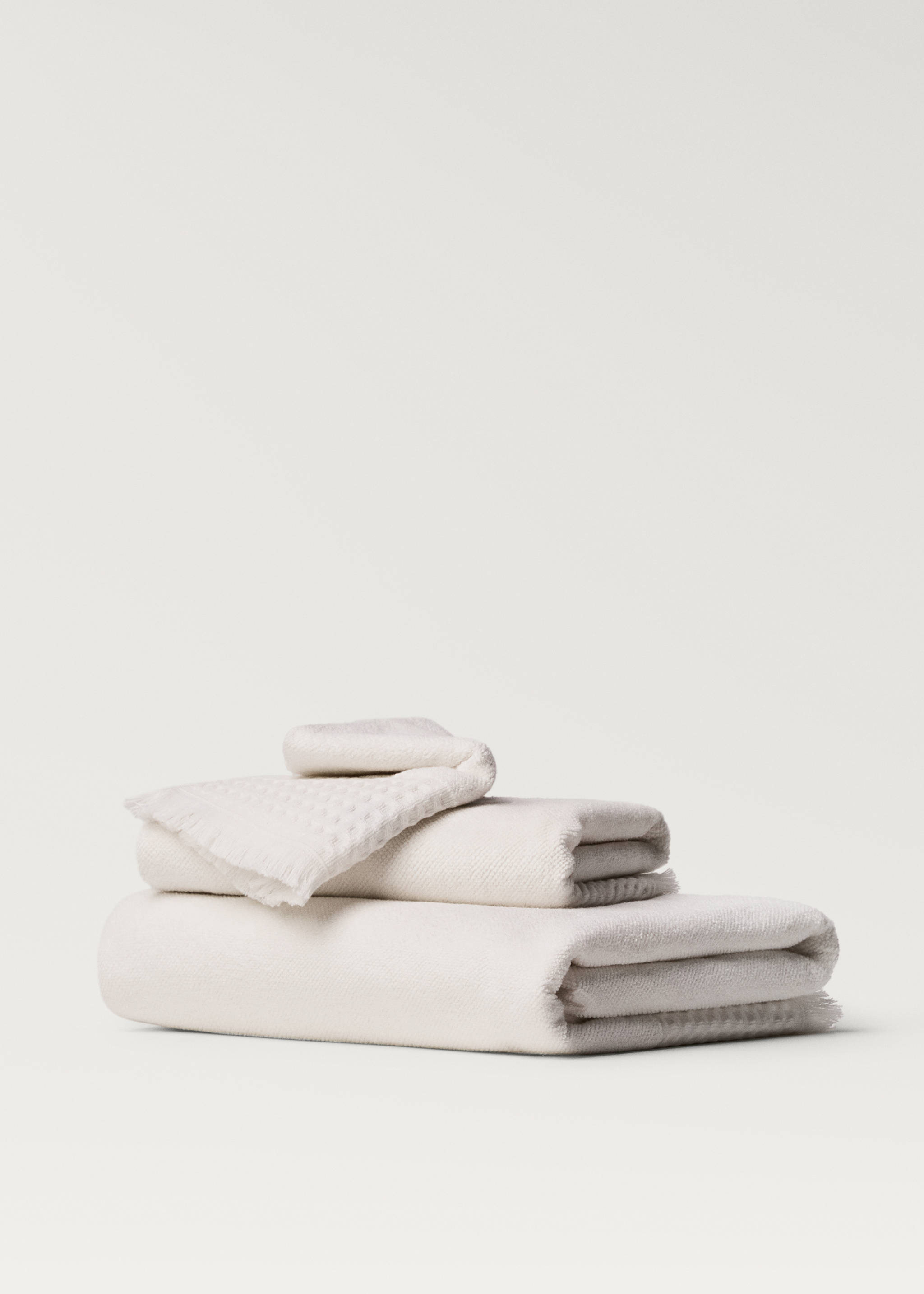 Serviette invité bordure gaufrée à franges - Article sans modèle