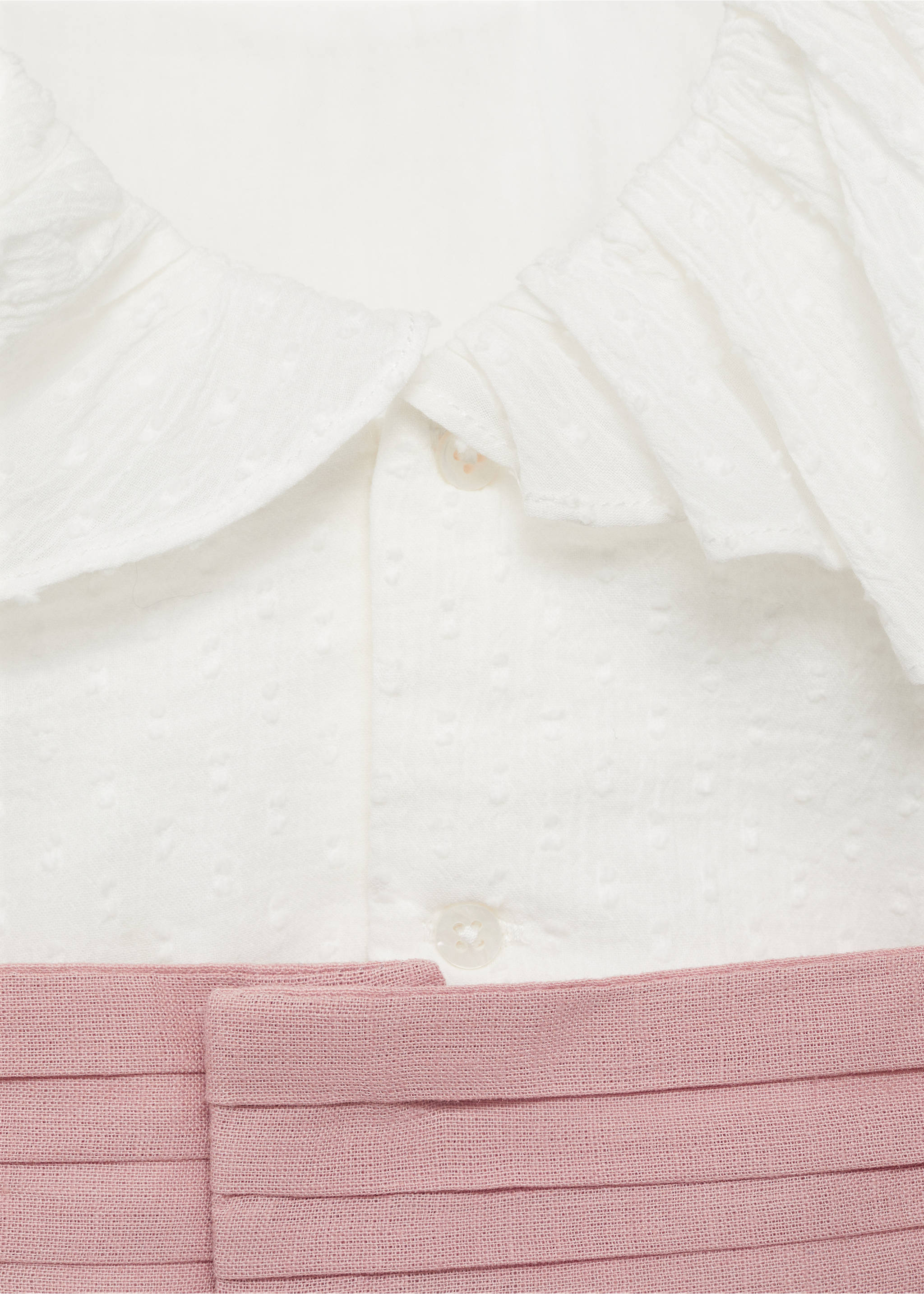 Vestido lino cinturón - Detalle del artículo 0, Blanco. Ref: 87033635-00.