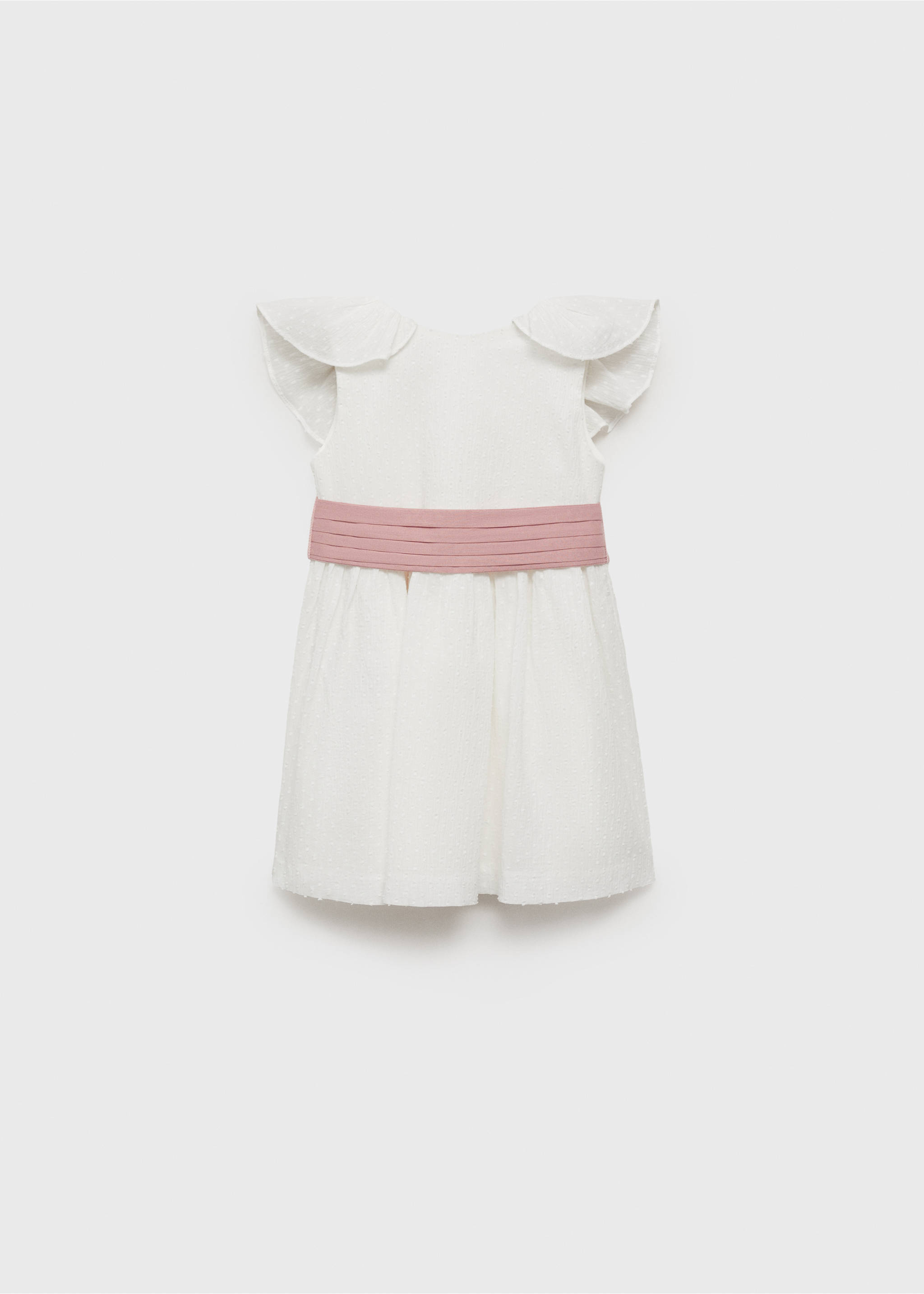 Belt linen dress - Article without model, White. Ref: 87033635-00.