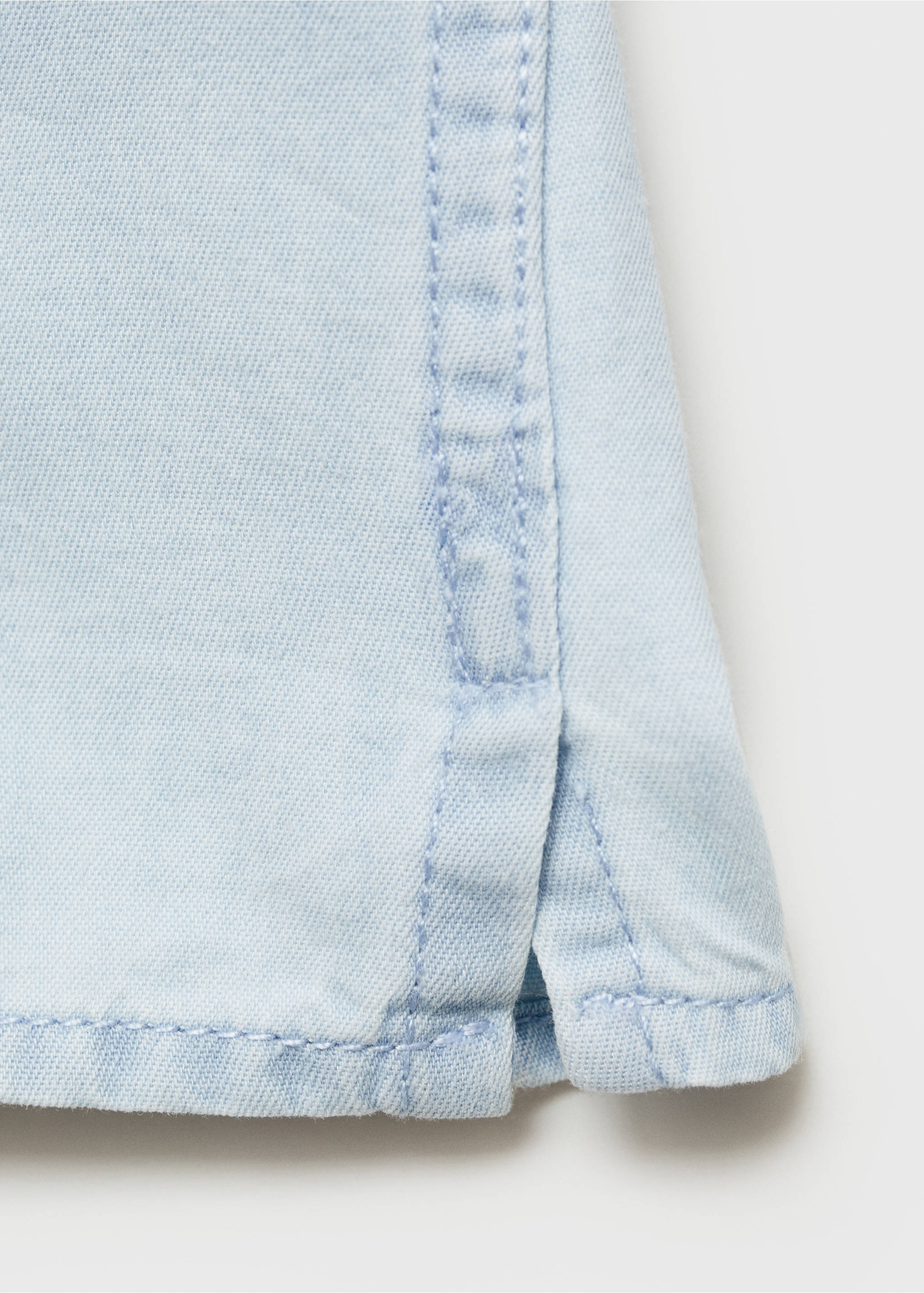 Slim-fit denim shirt - Details of the article 0, Light Blue. Ref: 87033636-00.