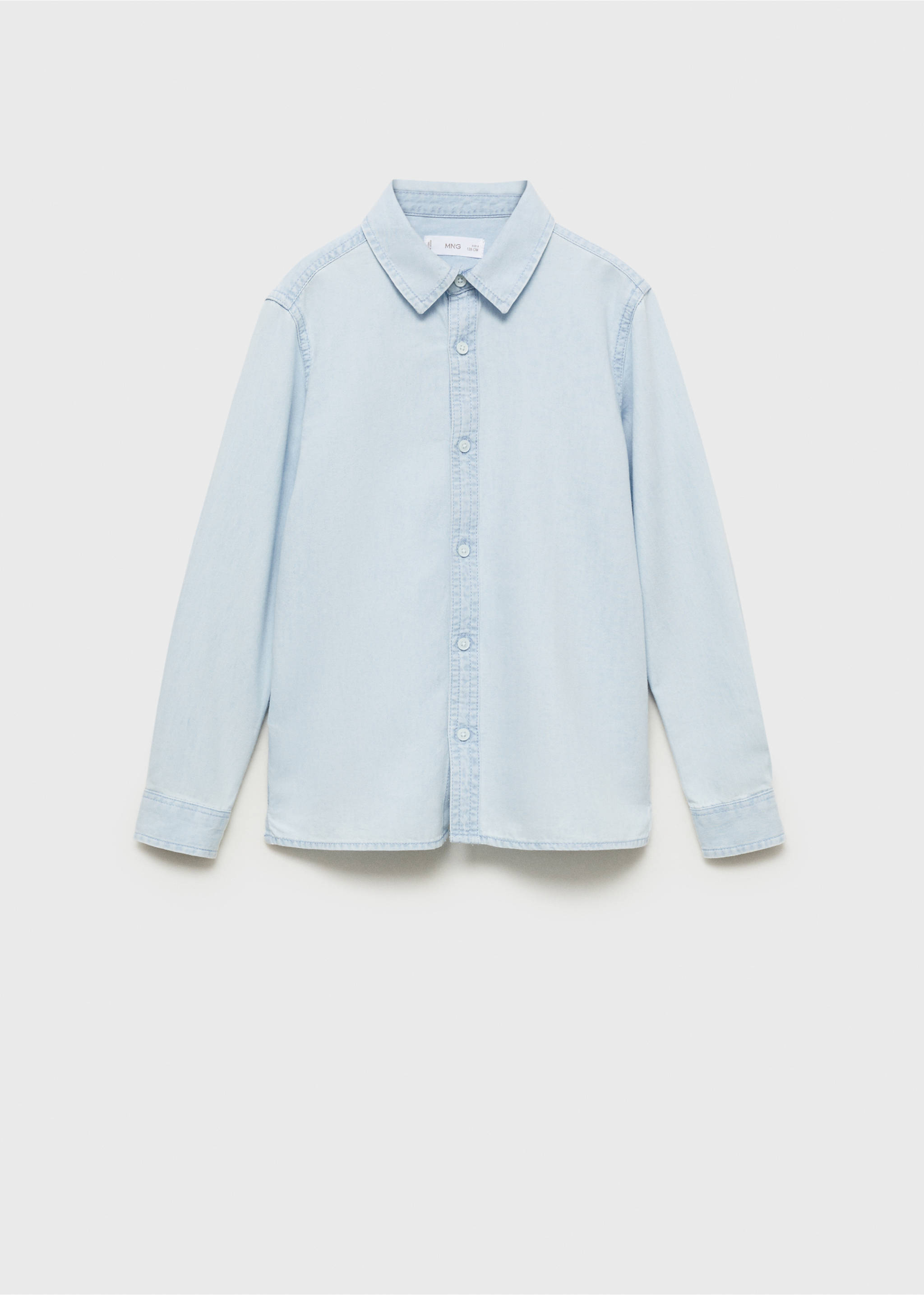 Slim-fit denim shirt - Article without model, Light Blue. Ref: 87033636-00.