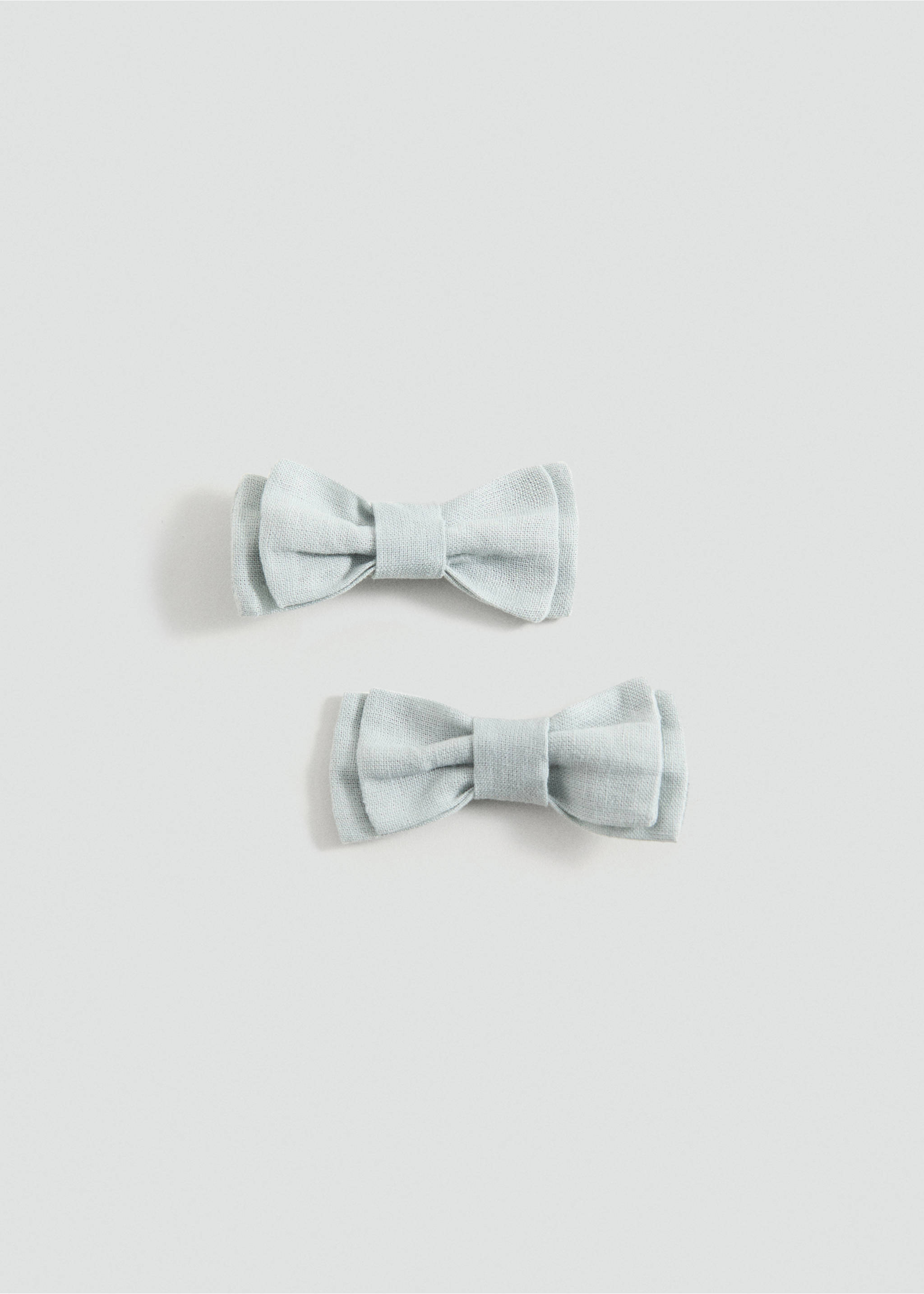 2er-Pack Schleifen-Haarspangen aus Leinen - Artikel ohne Model, Wassergrün. Ref: 87033644-00.