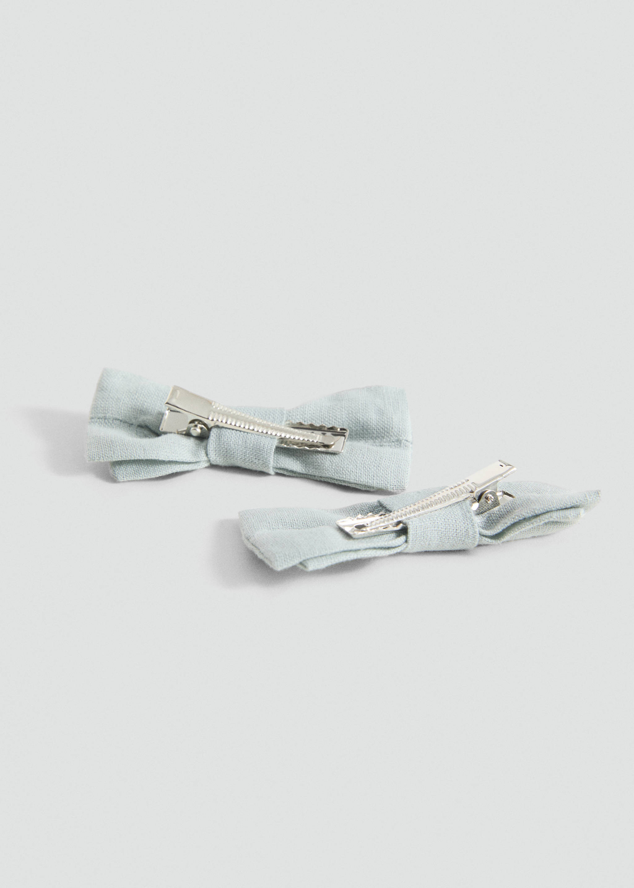 2er-Pack Schleifen-Haarspangen aus Leinen - Mittlere Ansicht