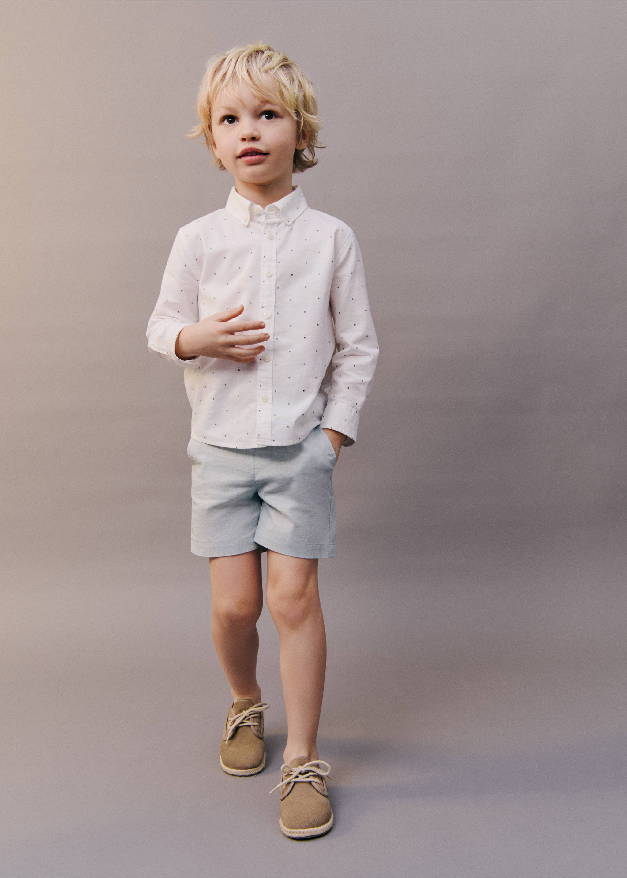 Lace-up leather shoes - Details of the article 5, Sand. Ref: 87033645-00.