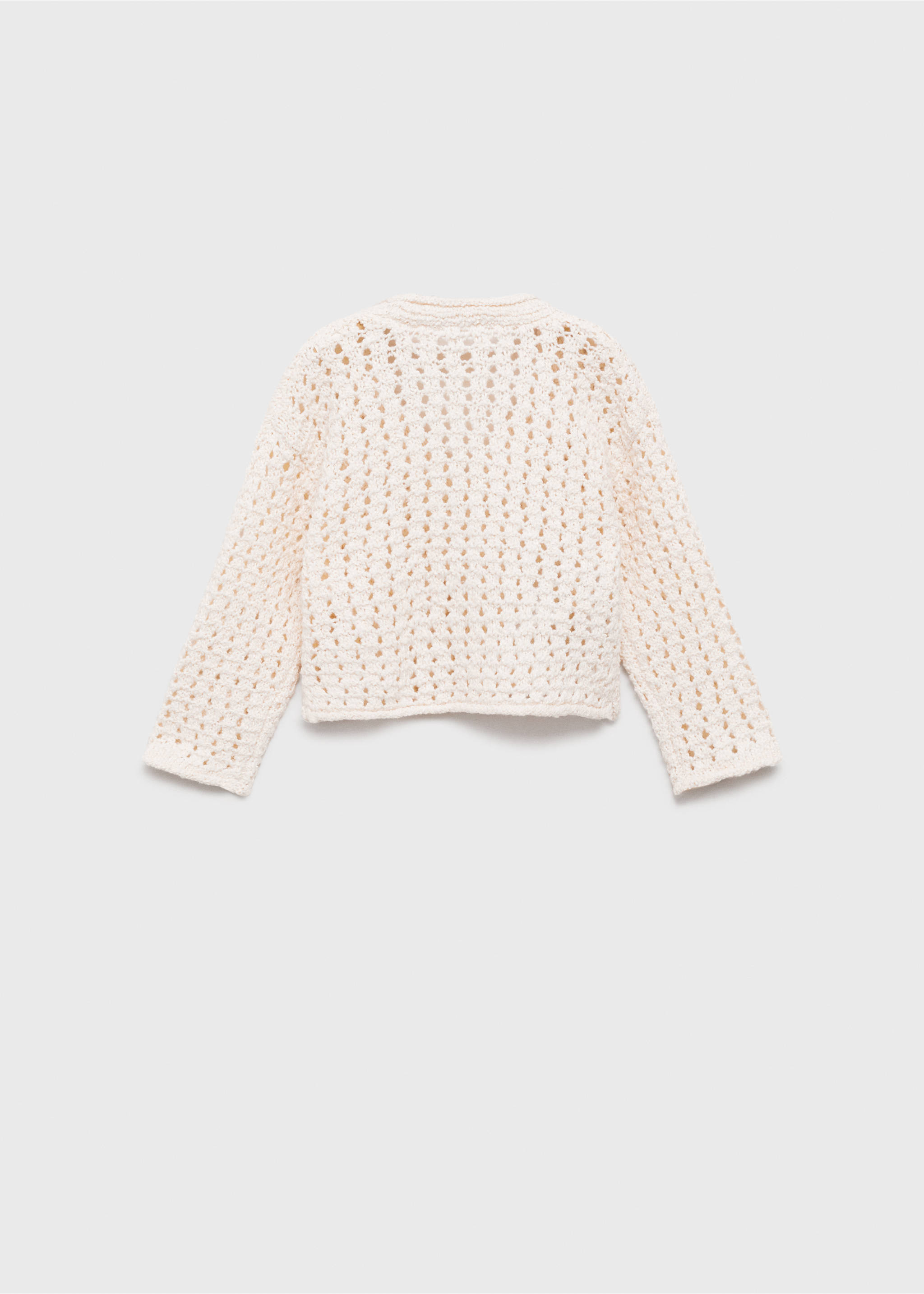 Kardigan s děrováním - Zadní strana zboží, Béžová. Ref: 87033650-00.