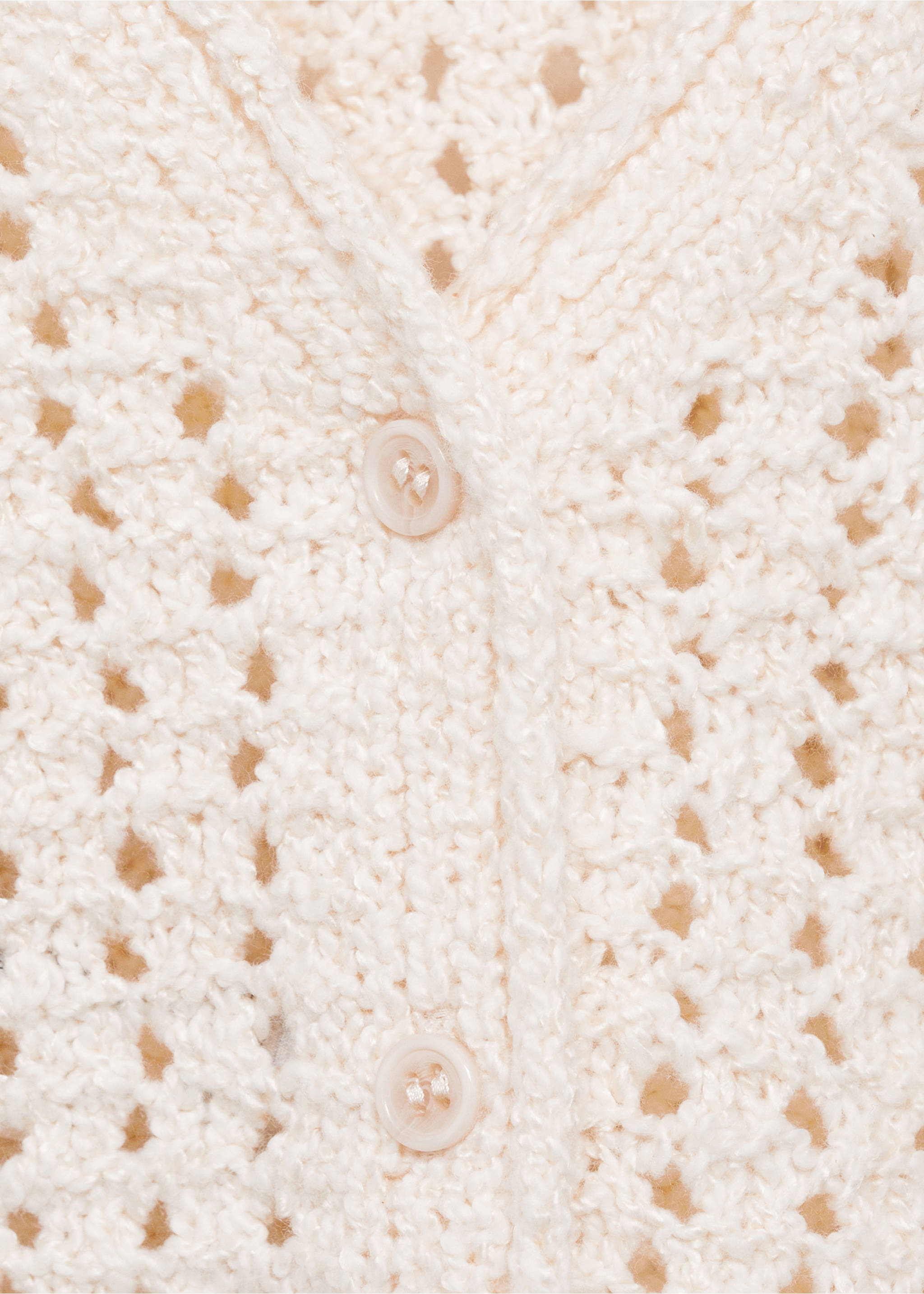 Kardigan s děrováním - Detail zboží 8, Béžová. Ref: 87033650-00.