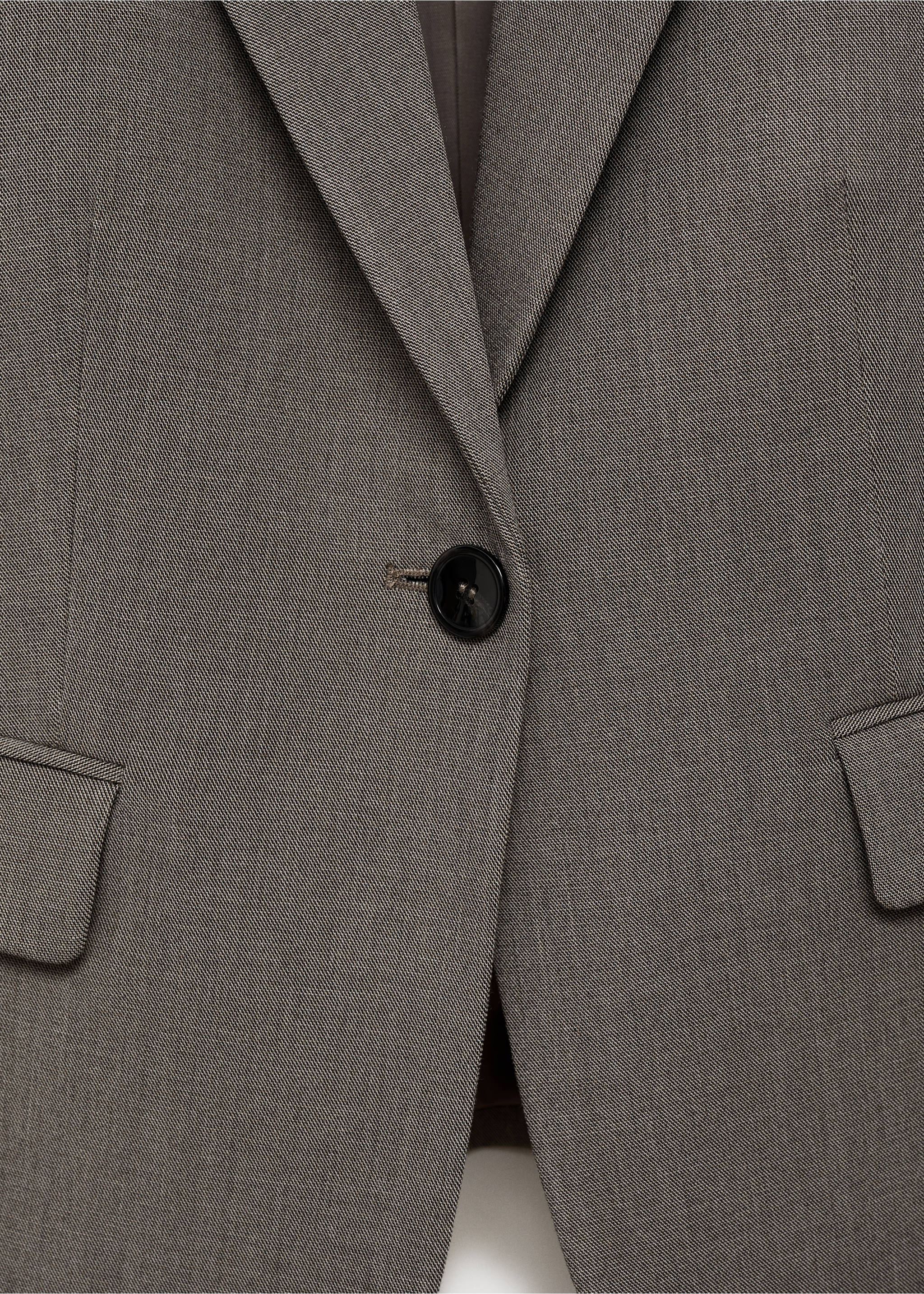 Crop suit blazer - Details of the article 0, Brown. Ref: 87033652-00.