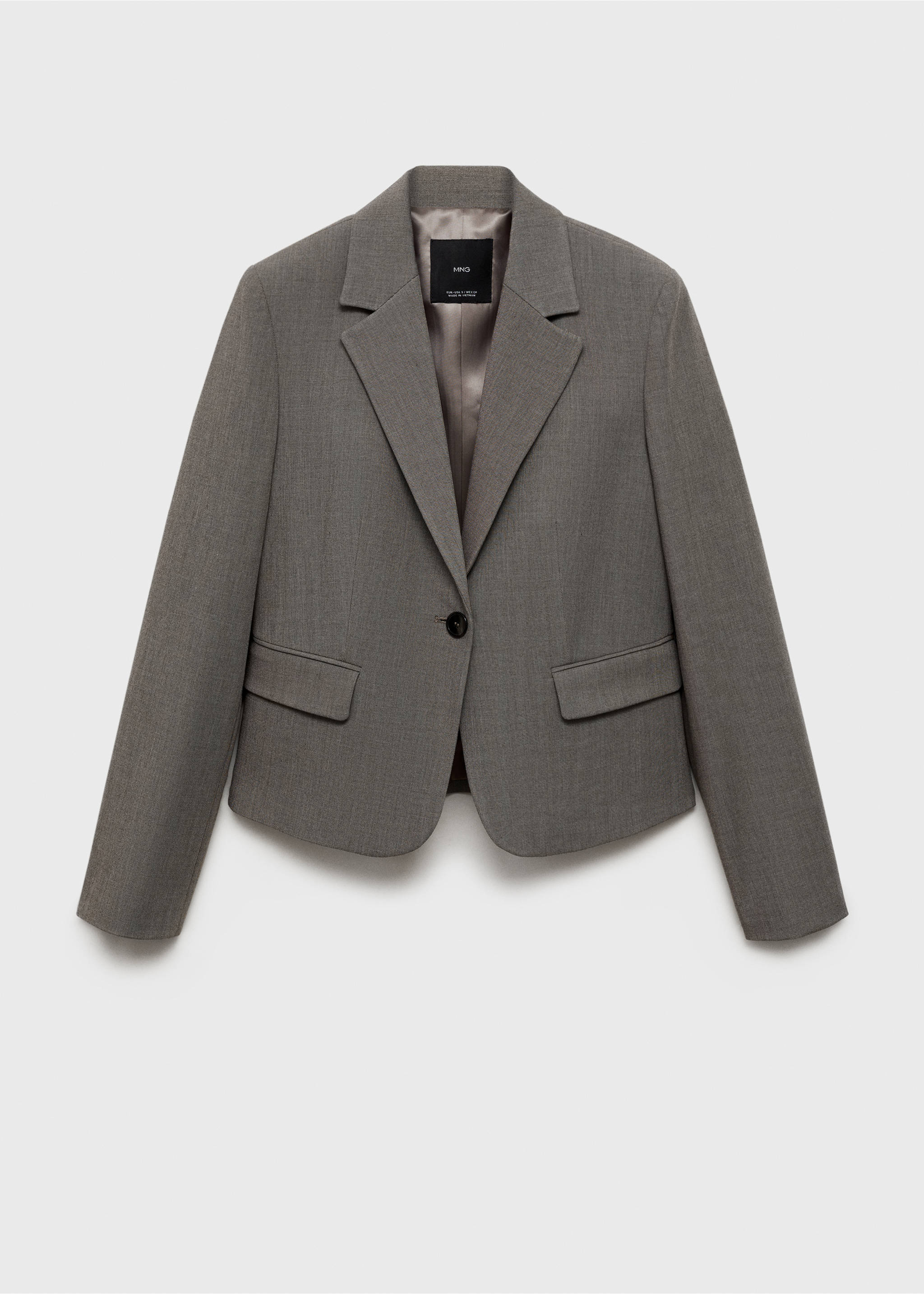 Crop suit blazer - Article without model, Brown. Ref: 87033652-00.