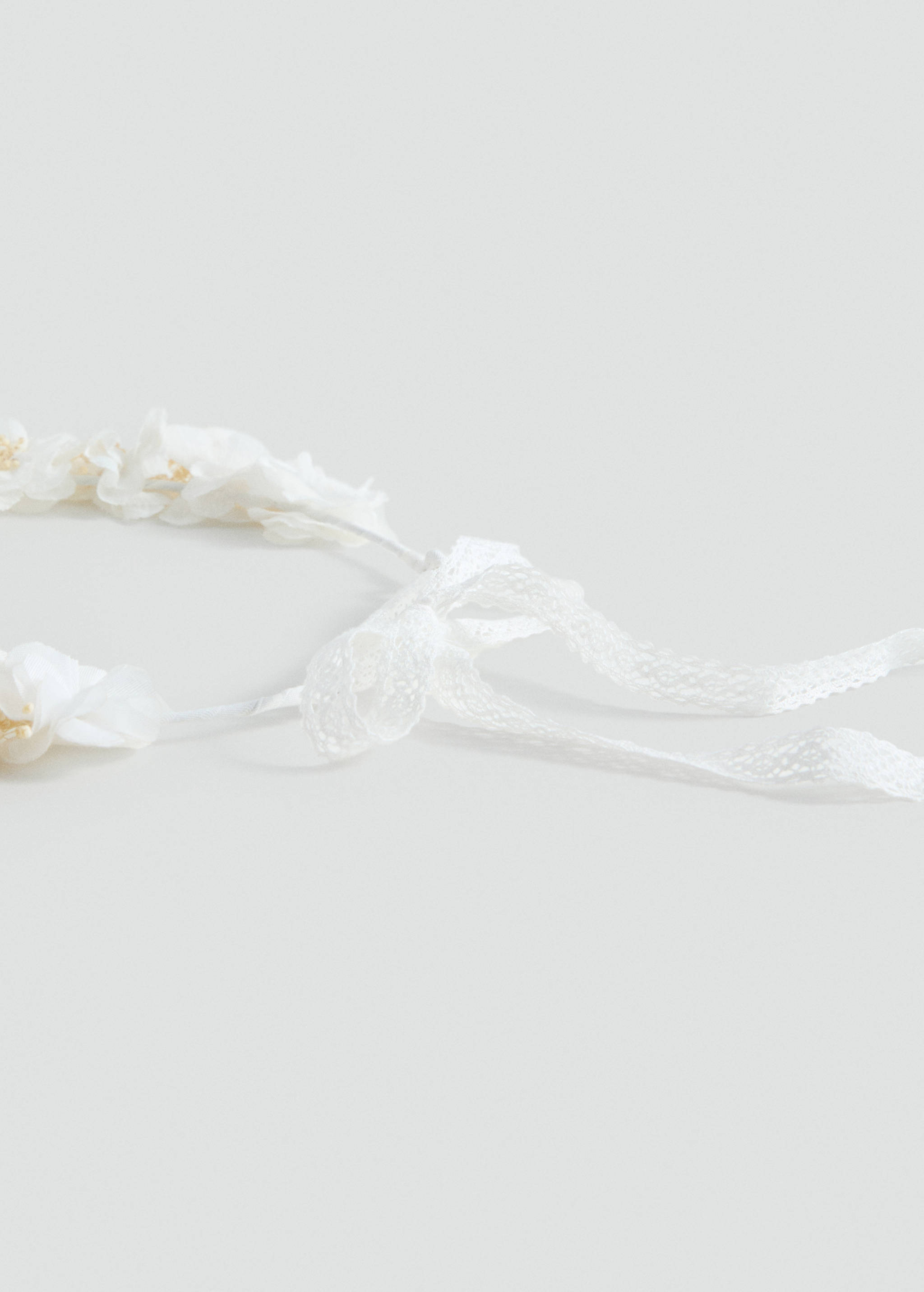 Haarband met bloemen en striksluiting - Middenvlak