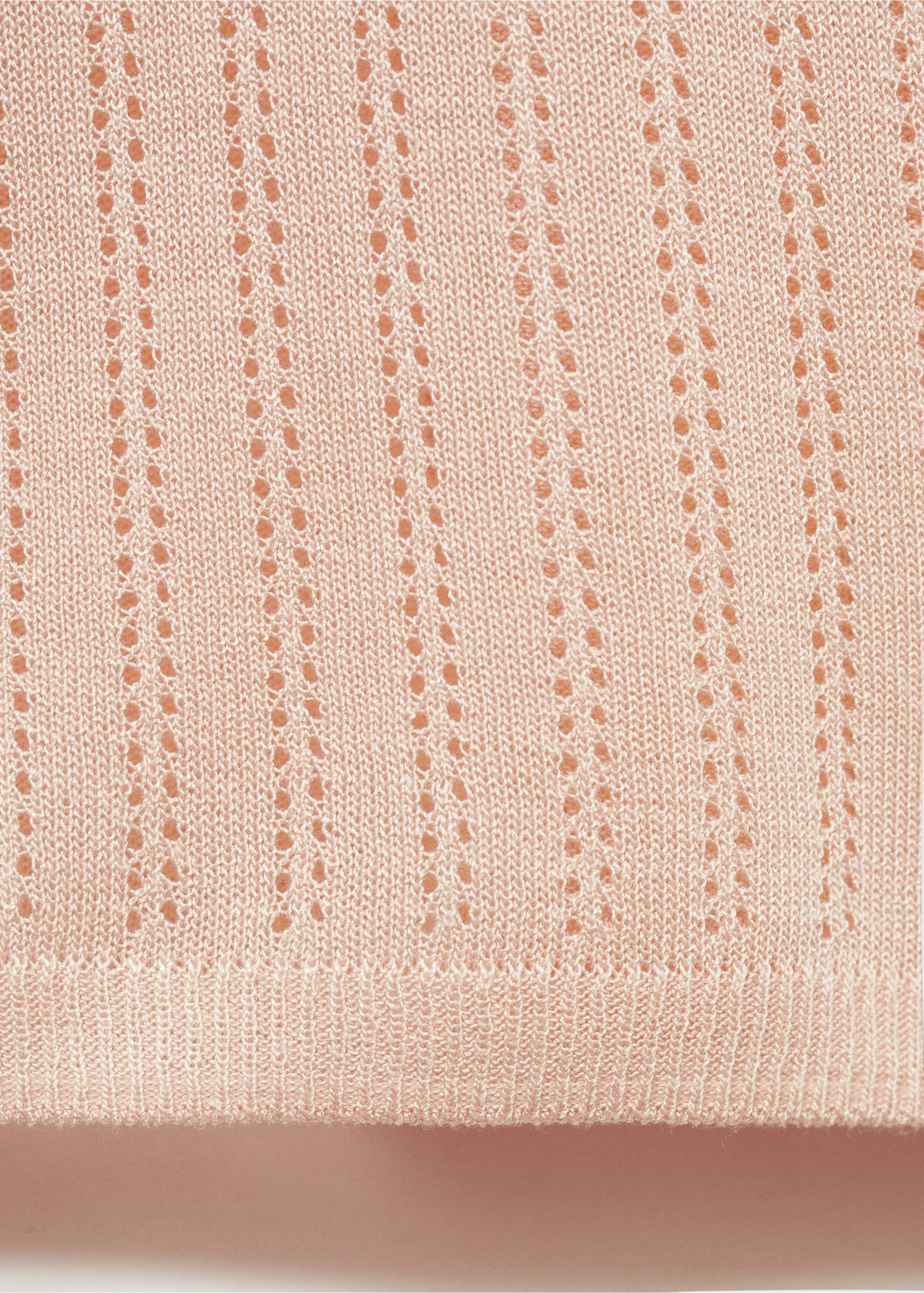 Nightgown with pointelle detail - Details of the article 0, Salmon. Ref: 87034066-00.