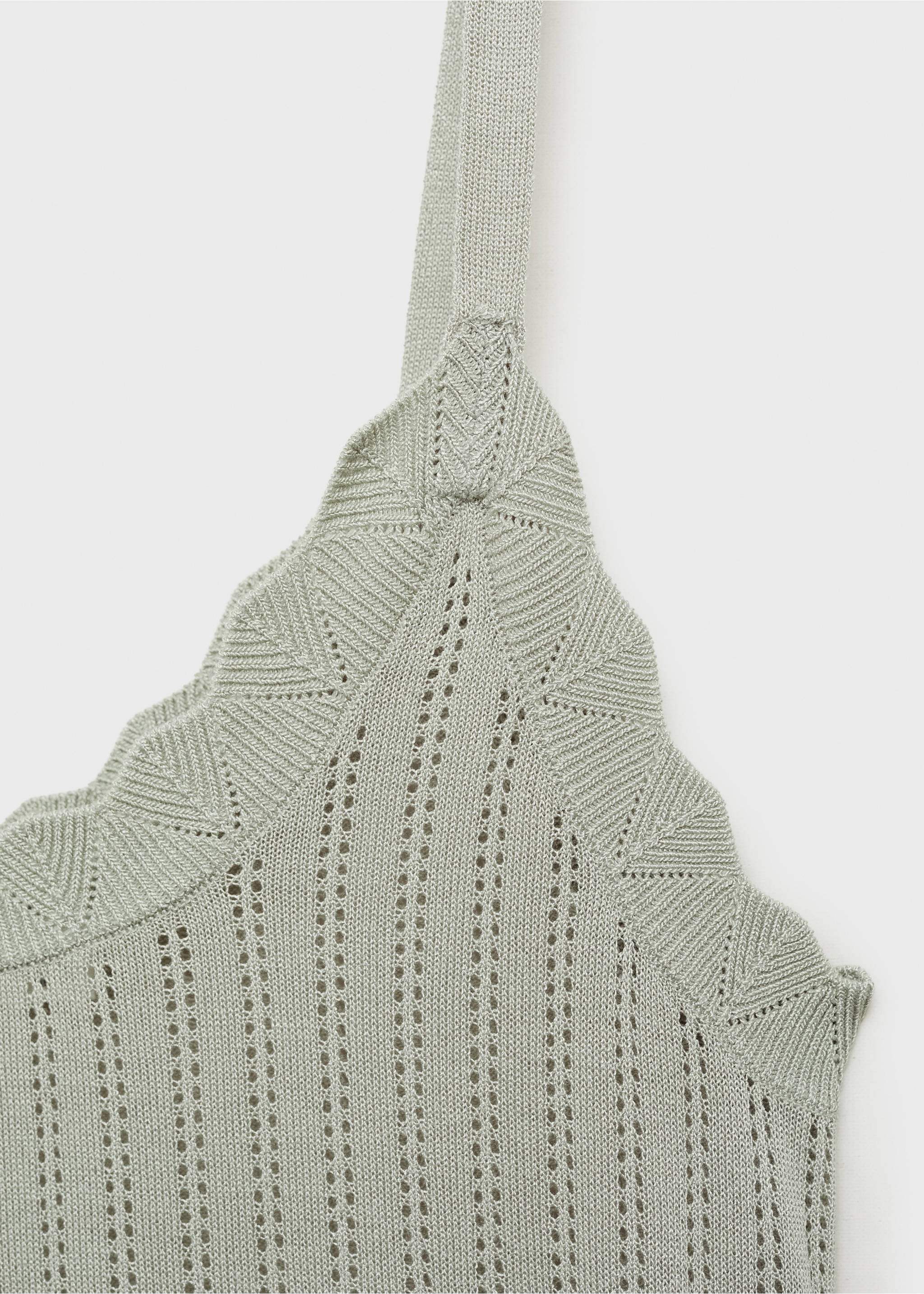 Nightgown with pointelle detail - Details of the article 8, Aqua Green. Ref: 87034066-00.