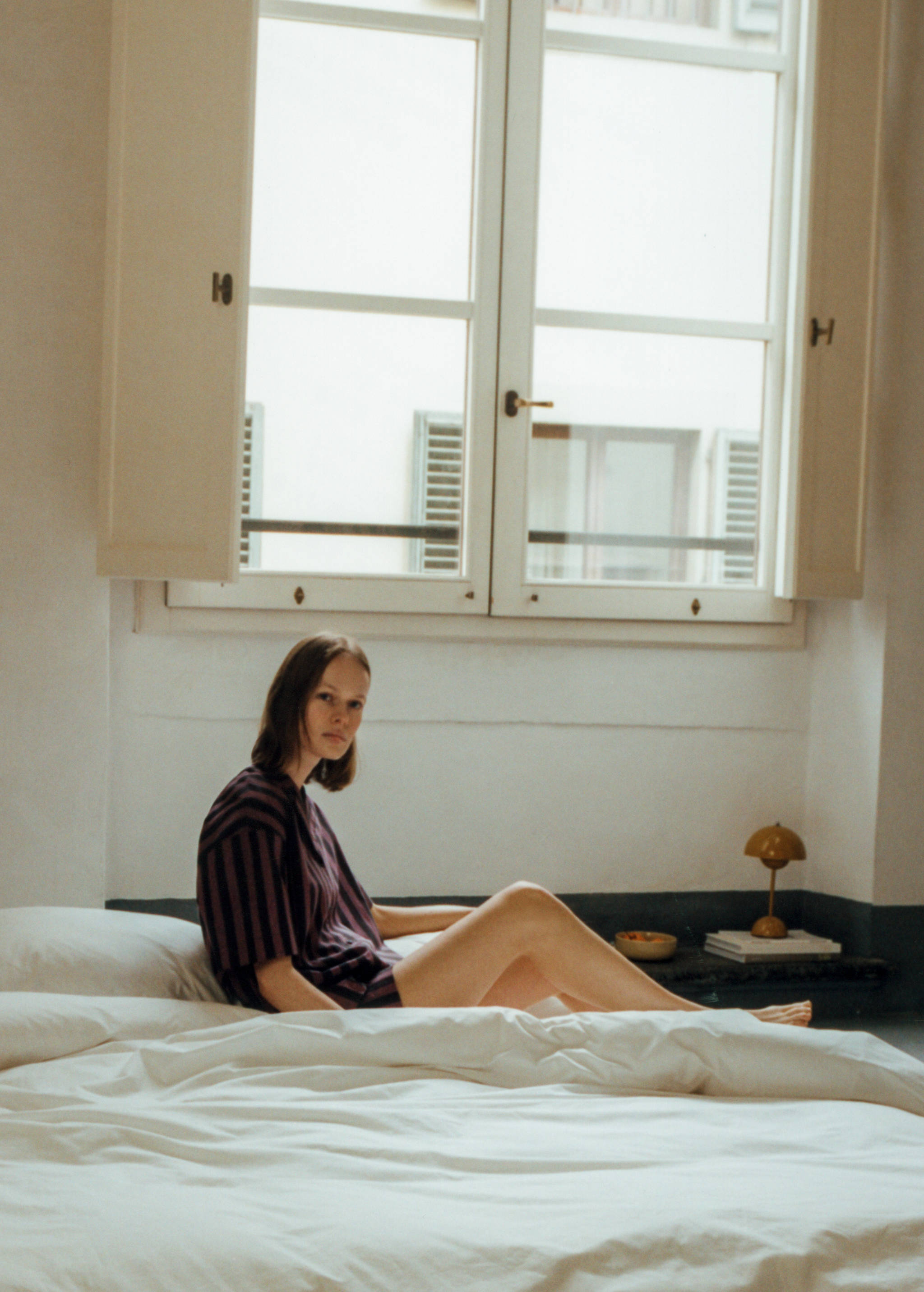 Woven two-tone striped shorts - Details of the article 6