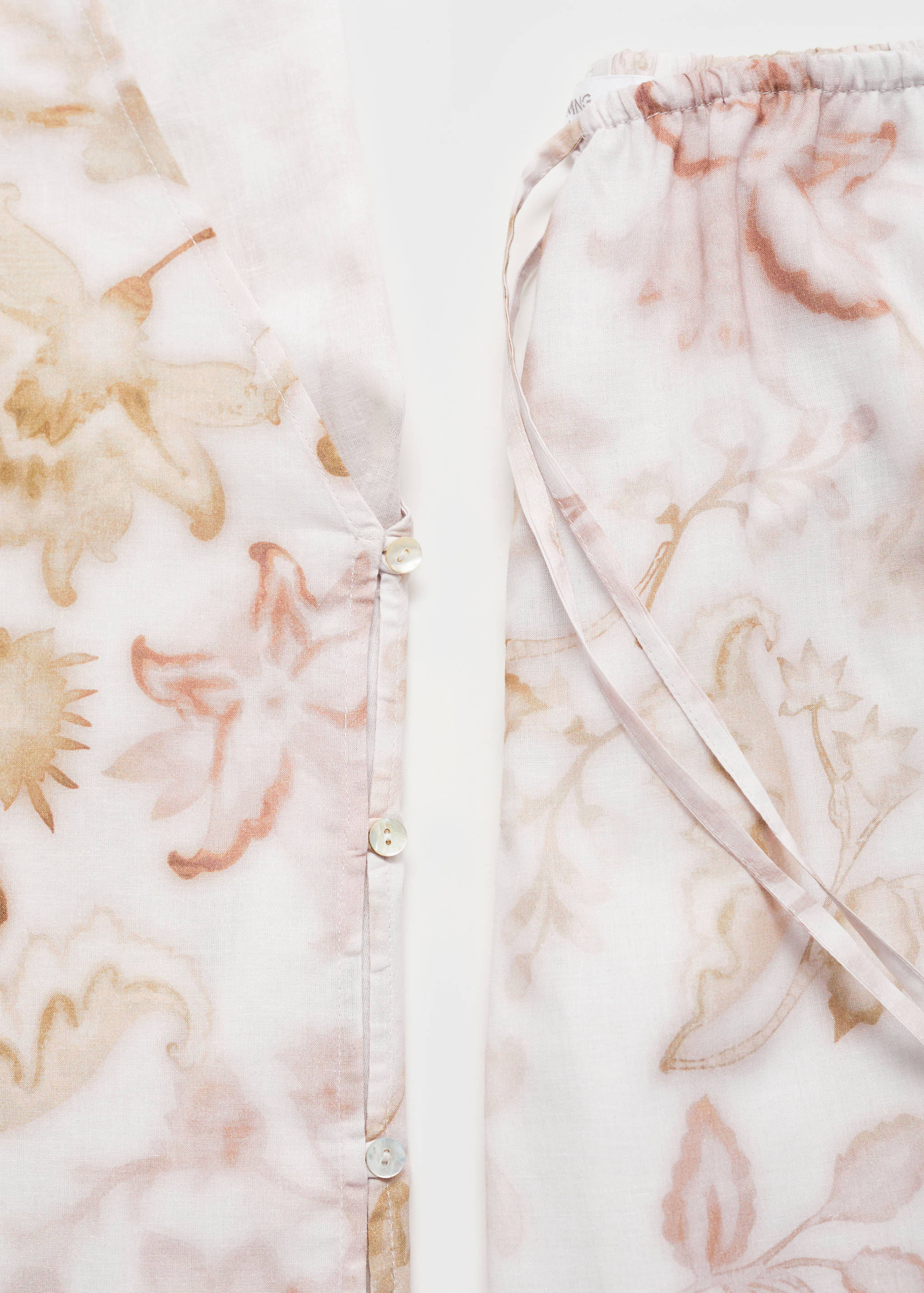 Camisa pijama detalle floral - Detalle del artículo 0