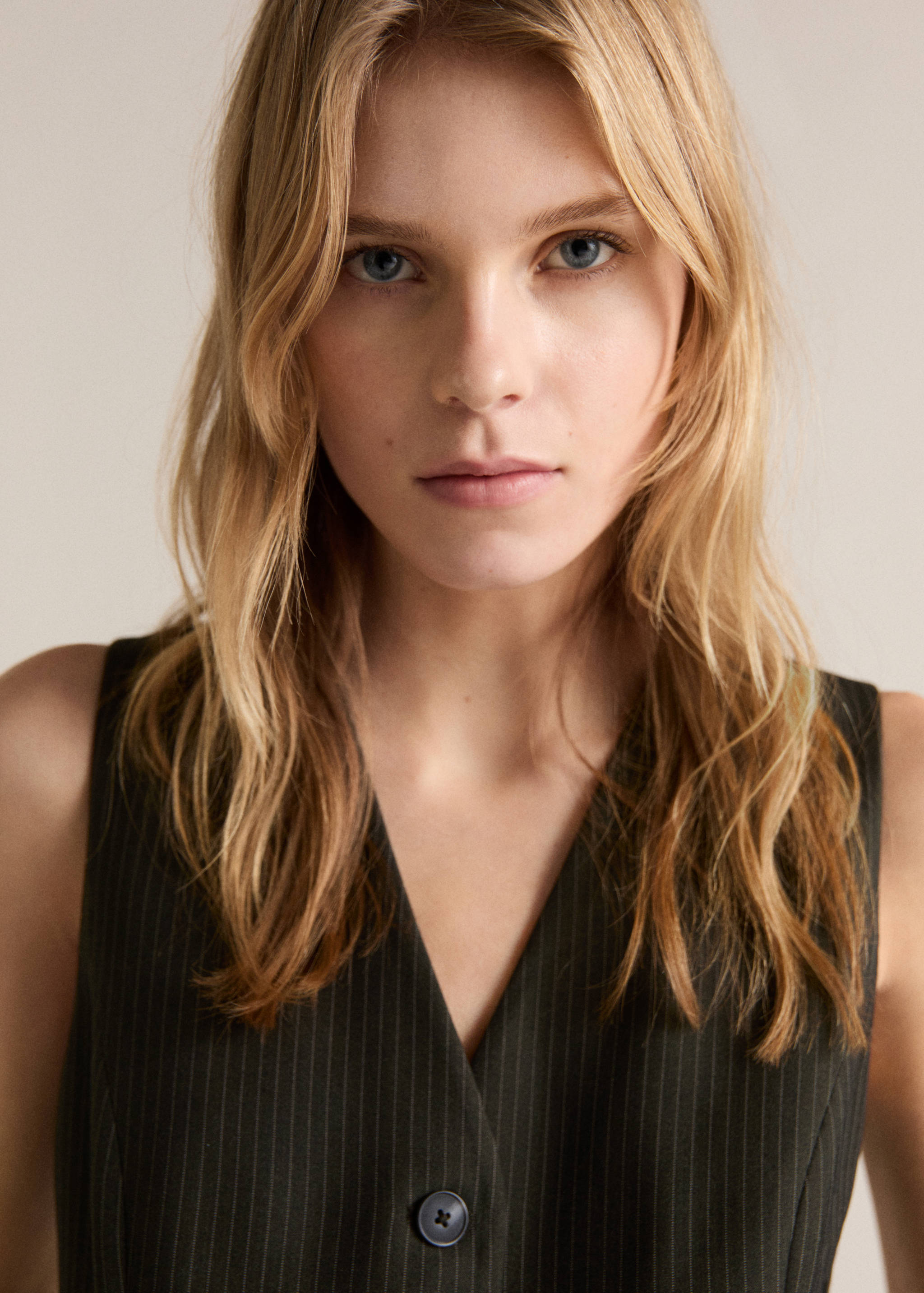 Pinstripe jumpsuit with belt - Details of the article 1