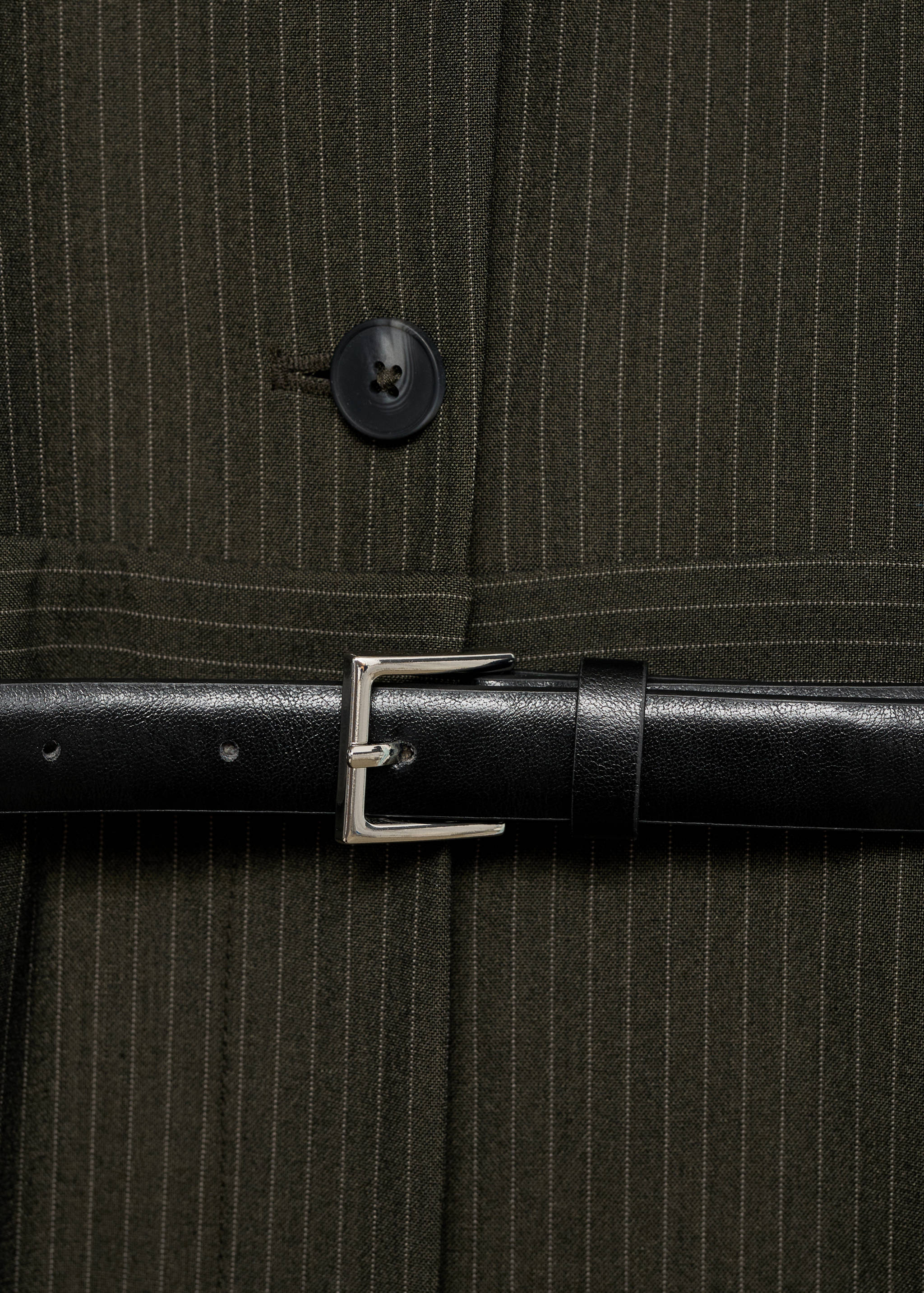 Pinstripe jumpsuit with belt - Details of the article 0